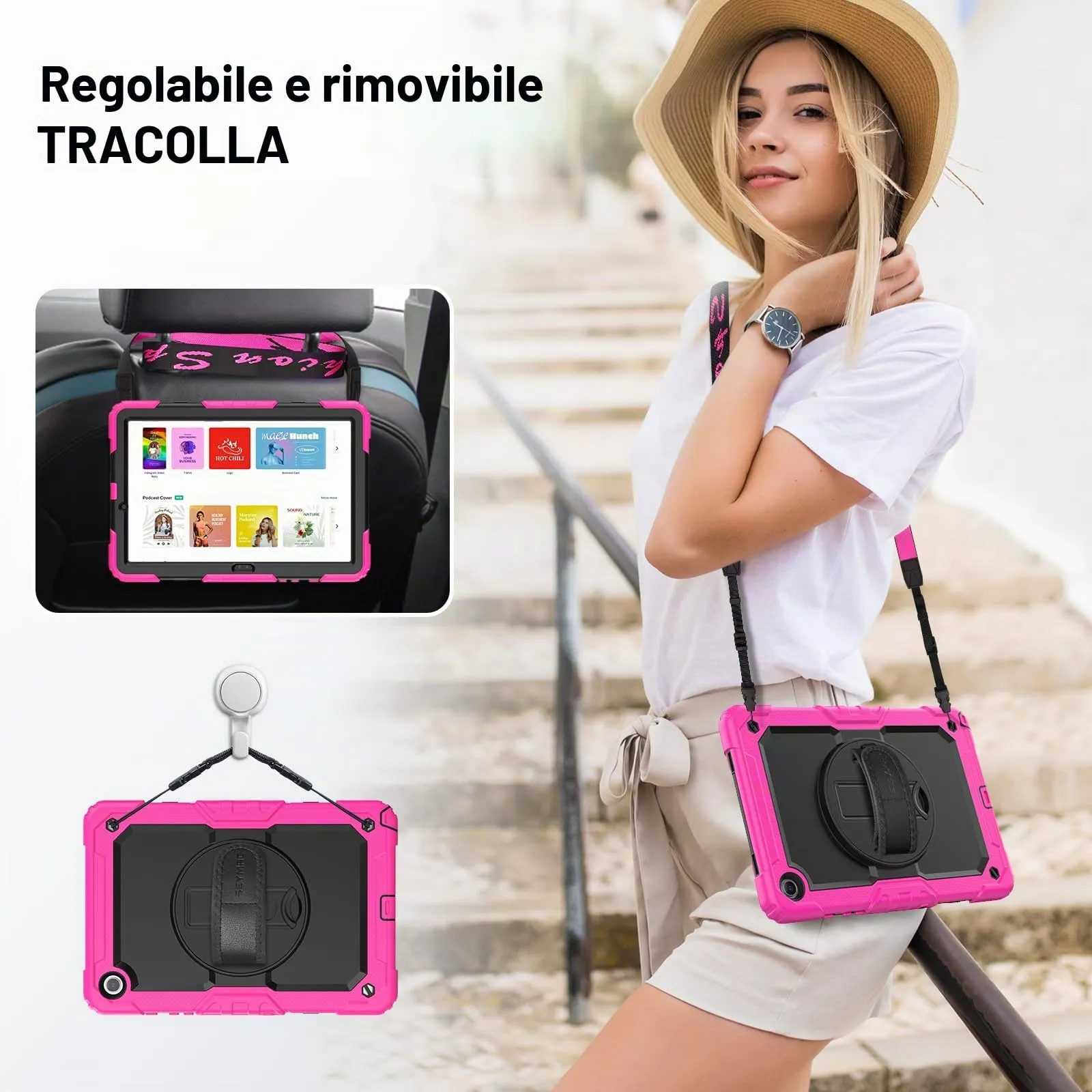 SEYMAC Cover per Samsung Galaxy Tab A11+/A11 Plus - 11 Pollici 2025, Fucsia - immagine 2