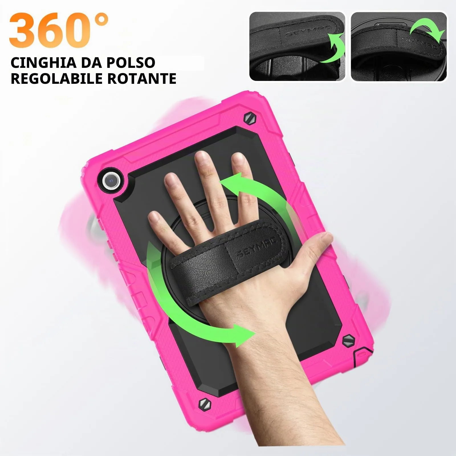 SEYMAC Cover per Samsung Galaxy Tab A11+/A11 Plus - 11 Pollici 2025, Fucsia - immagine 5