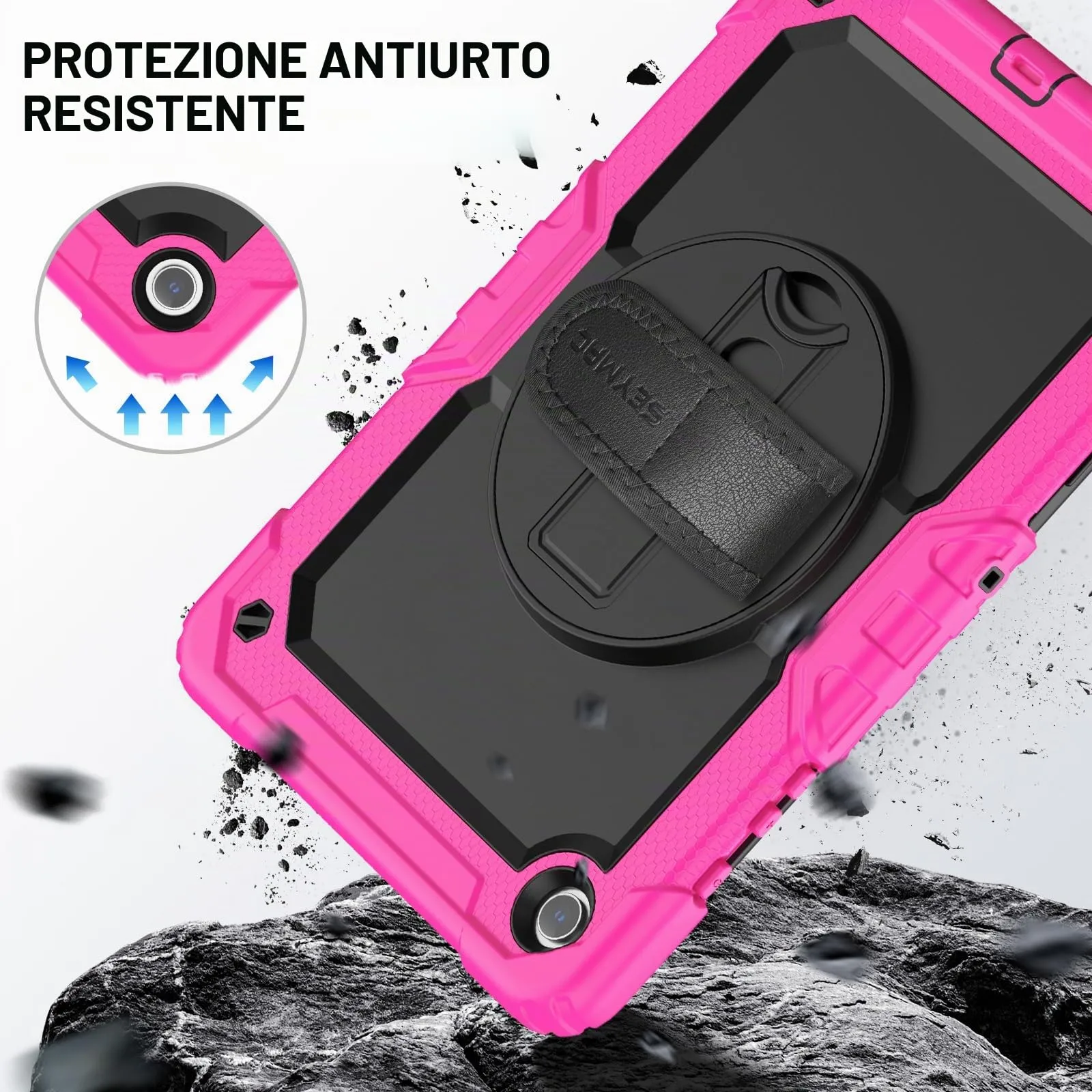 SEYMAC Cover per Samsung Galaxy Tab A11+/A11 Plus - 11 Pollici 2025, Fucsia - immagine 6