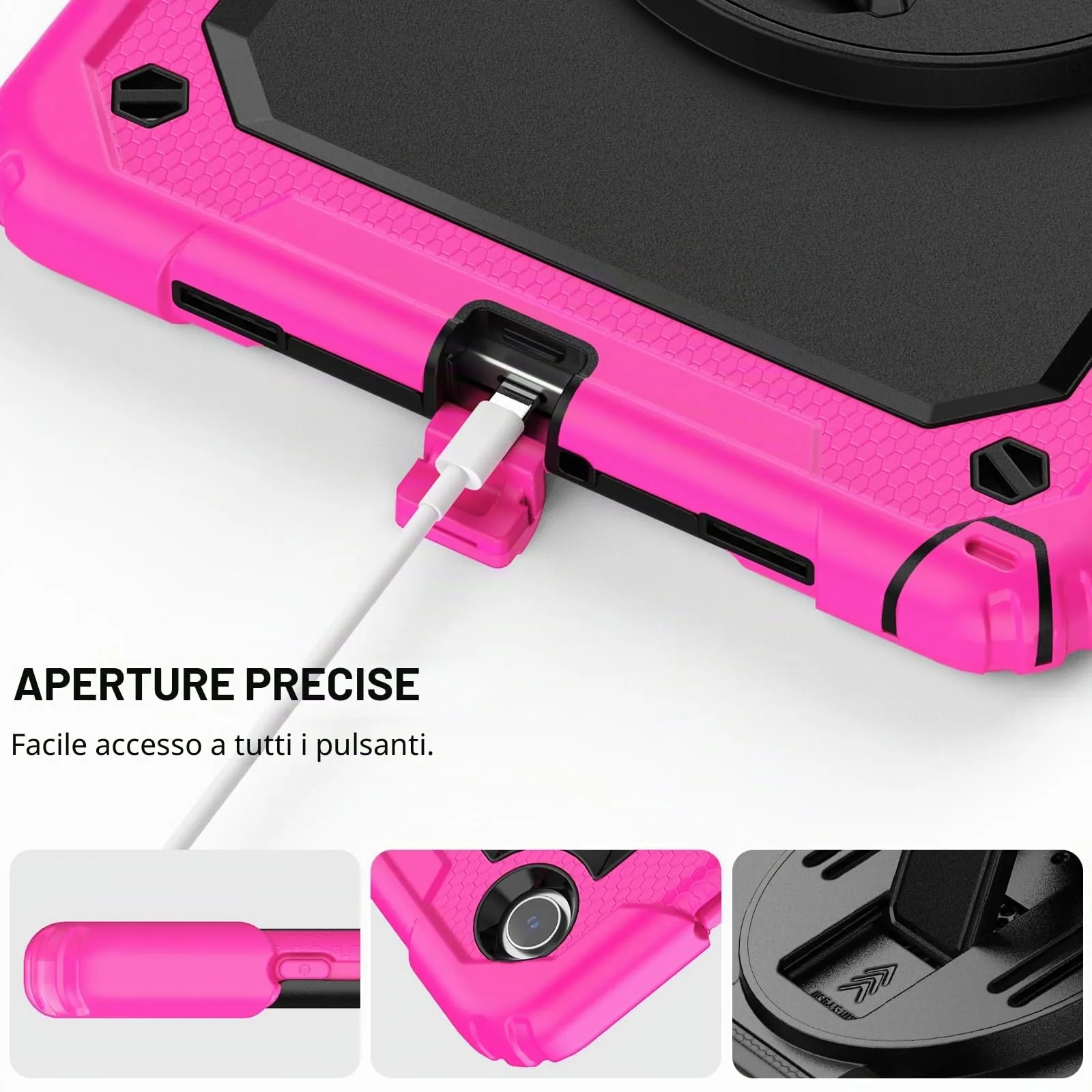 SEYMAC Cover per Samsung Galaxy Tab A11+/A11 Plus - 11 Pollici 2025, Fucsia - immagine 8