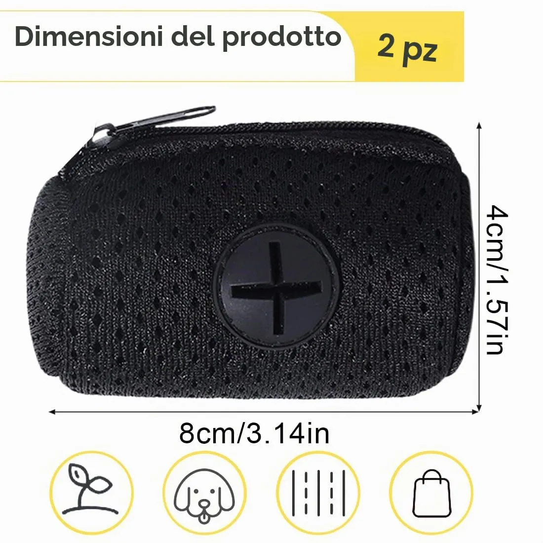 OUDQFCJ 2 pezzi Porta sacchetti per cani, dispenser per sacchetti al guinzaglio, universale, lettiera a rete - immagine 2