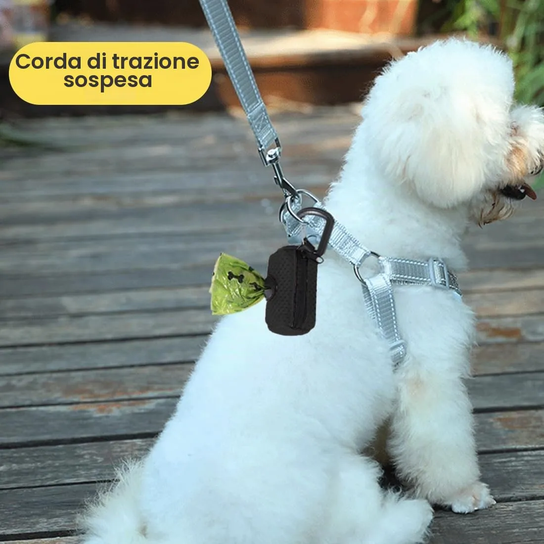 OUDQFCJ 2 pezzi Porta sacchetti per cani, dispenser per sacchetti al guinzaglio, universale, lettiera a rete - immagine 4
