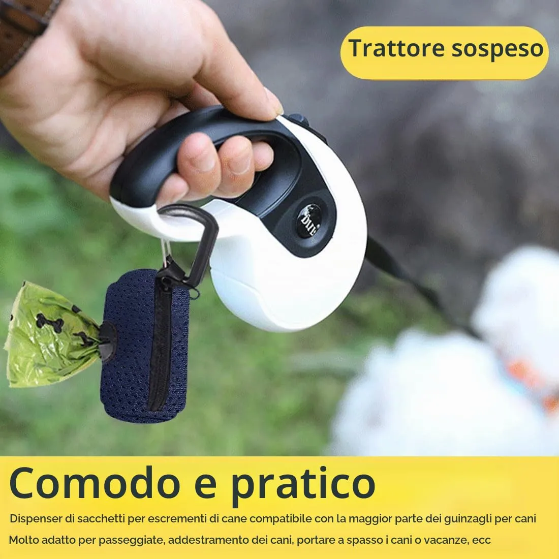 OUDQFCJ 2 pezzi Porta sacchetti per cani, dispenser per sacchetti al guinzaglio, universale, lettiera a rete - immagine 6