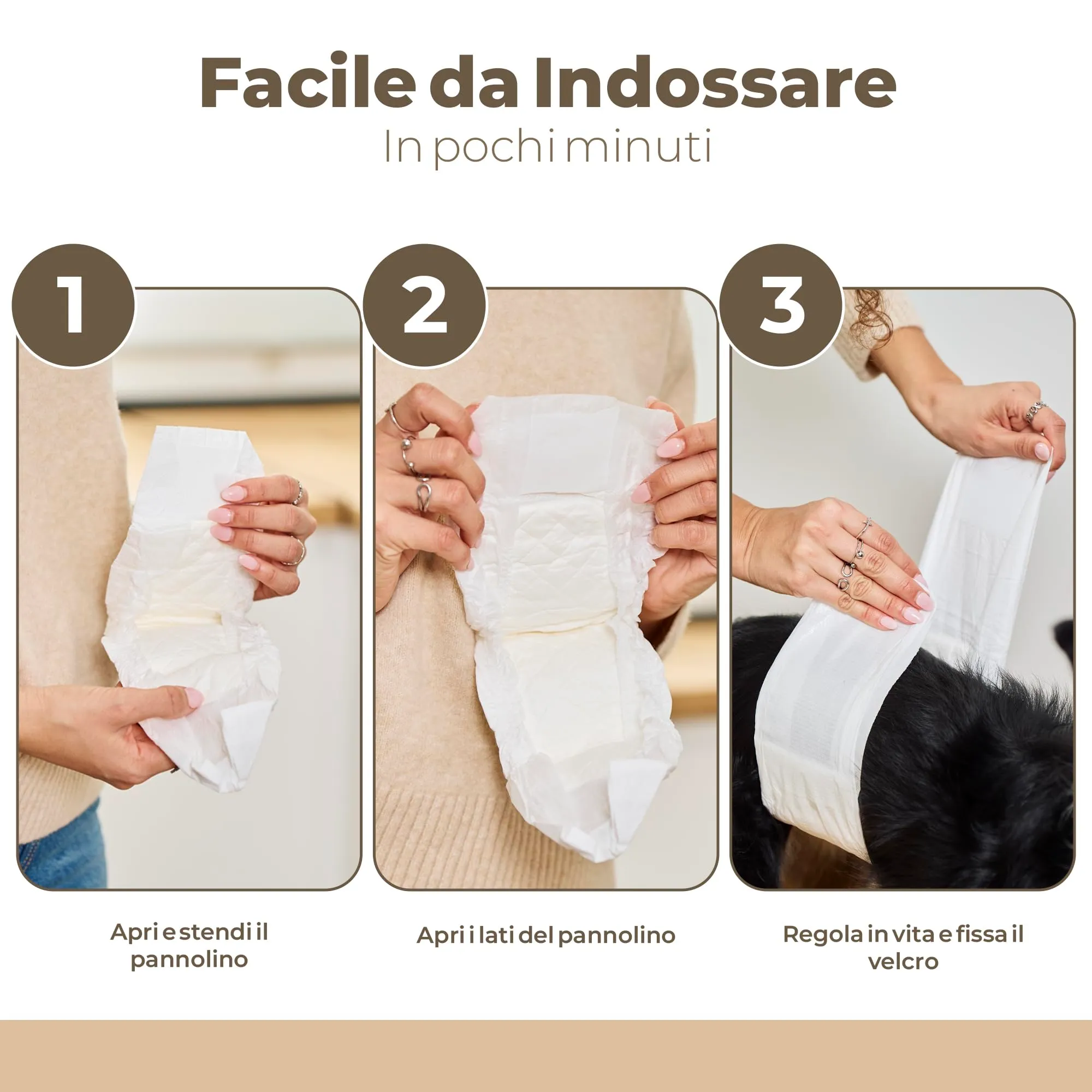 MIKAU - Pannolini per cani maschi ultra assorbenti (confezione da 48), vestibilità anti-perdite, comodi e resistenti, facile da posizionare. Incluso il rotolo del sacchetto per la cacca - immagine 3