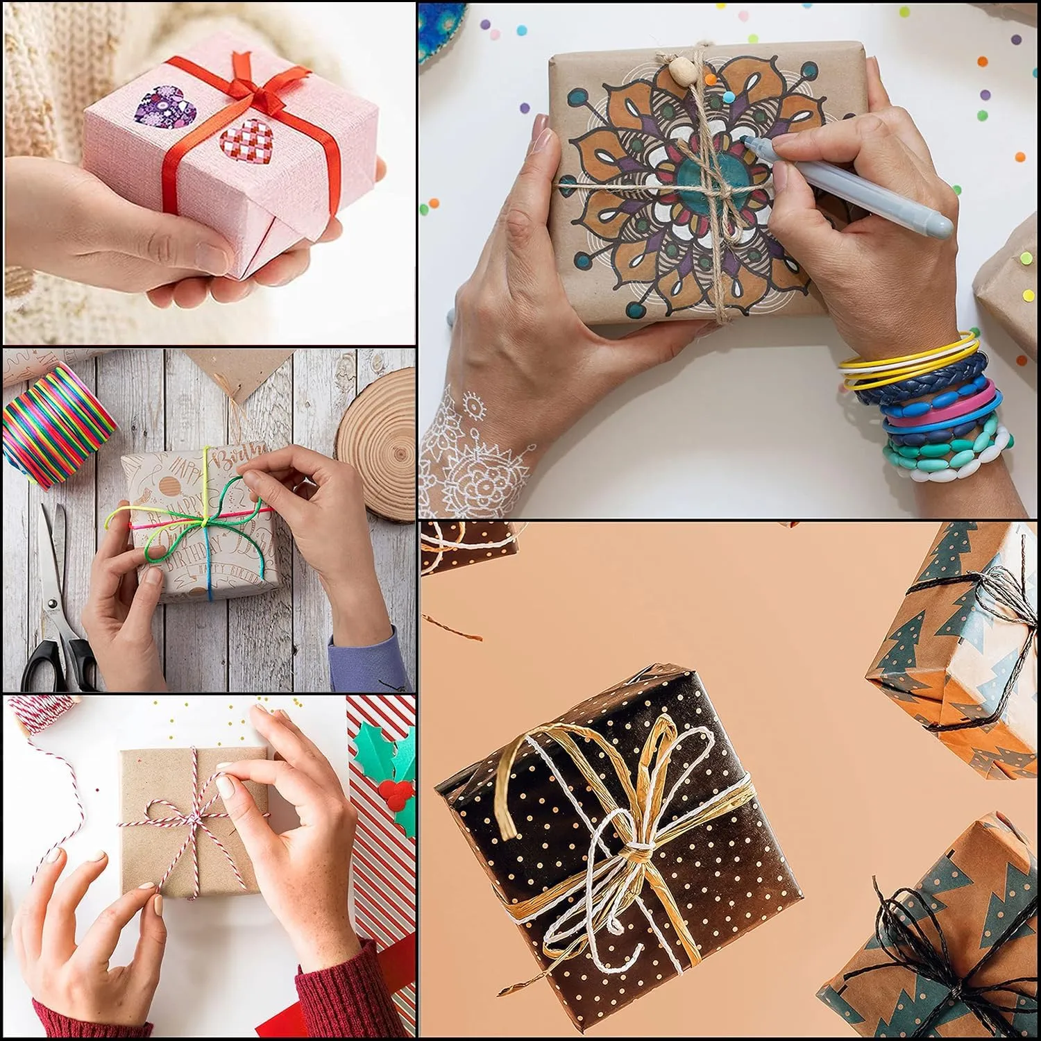 Festa Centro Scatoline Carta Kraft Marrone con Coperchio 12x12x5cm 50 Pezzi - immagine 8