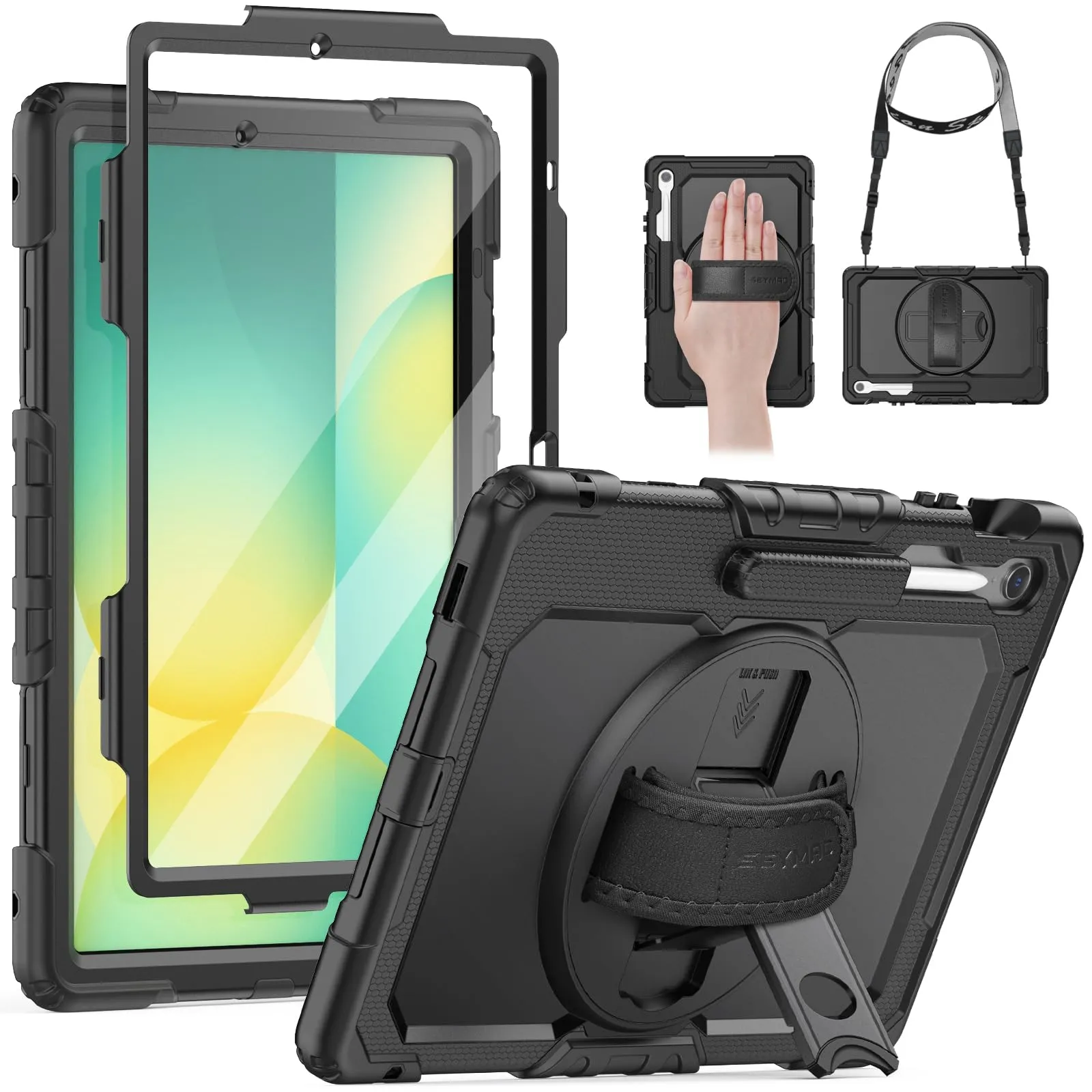 SEYMAC Cover per Samsung S10 FE+ Plus - 13,1 Pollici 2025, Nero - immagine 1