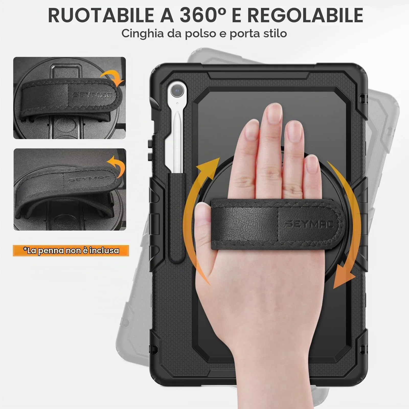 SEYMAC Cover per Samsung S10 FE+ Plus - 13,1 Pollici 2025, Nero - immagine 2
