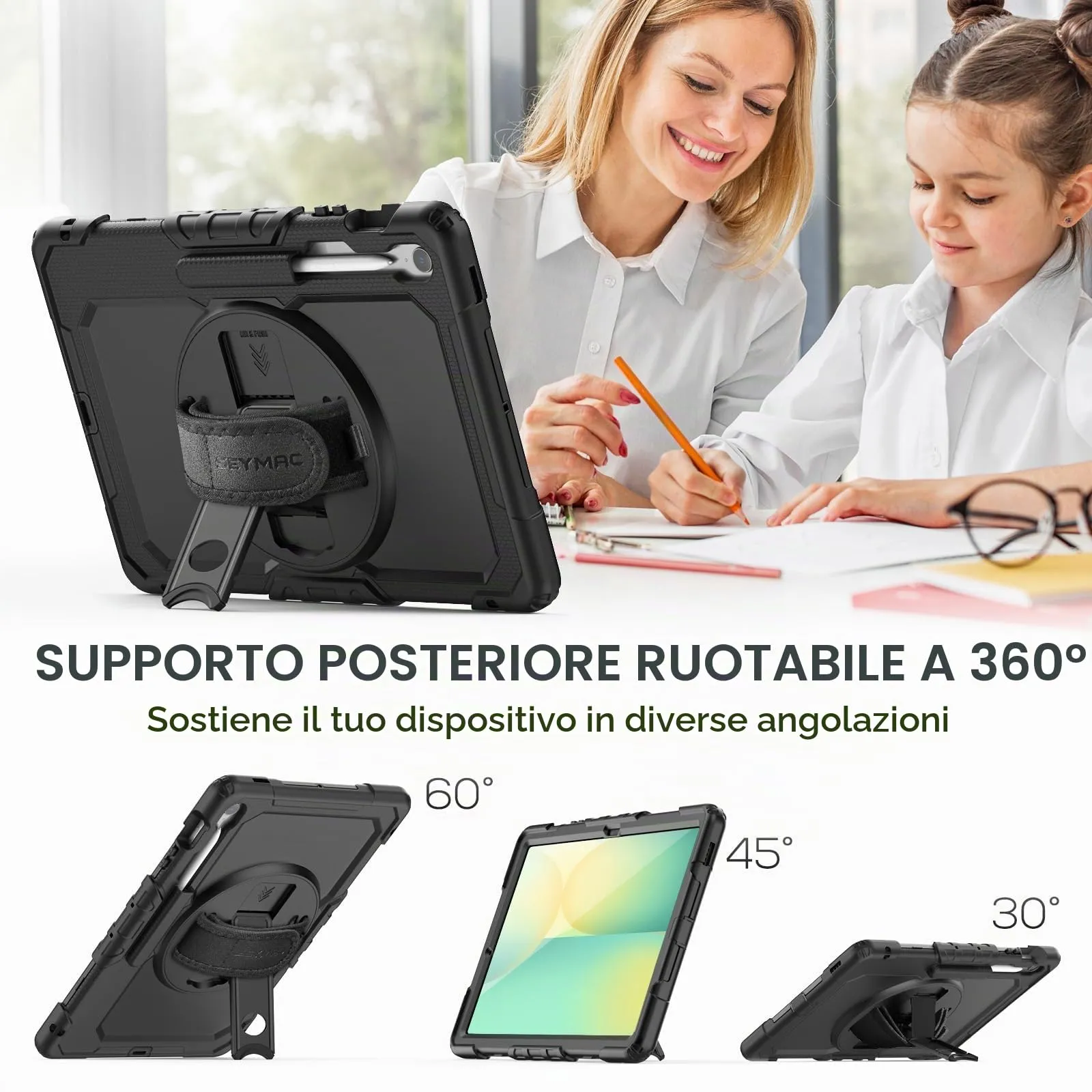 SEYMAC Cover per Samsung S10 FE+ Plus - 13,1 Pollici 2025, Nero - immagine 4