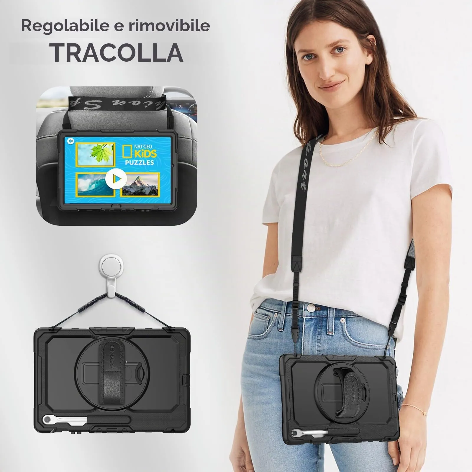 SEYMAC Cover per Samsung S10 FE+ Plus - 13,1 Pollici 2025, Nero - immagine 5