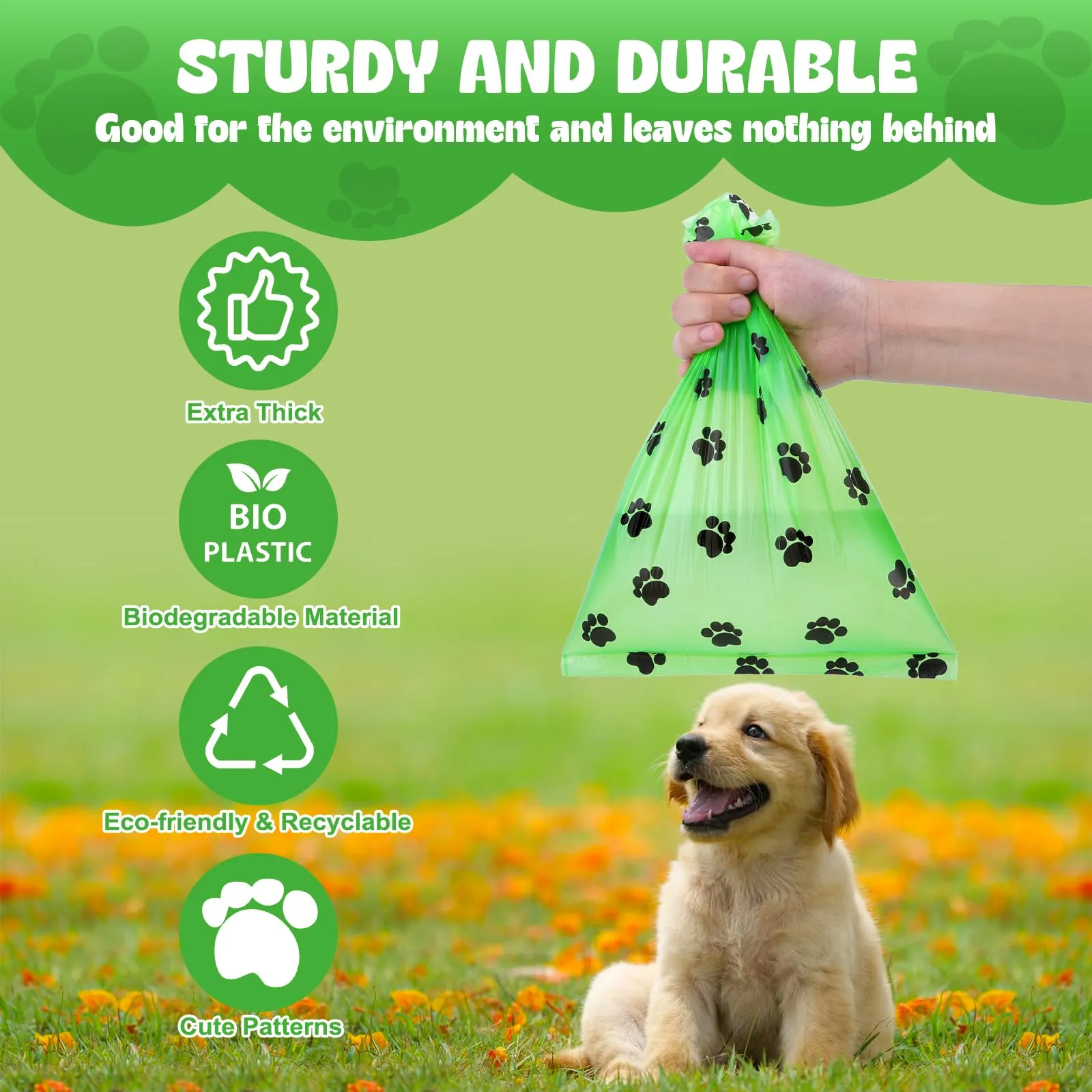 630 Pezzi Sacchetti Cane Cacca, Biodegradabili Prova di Perdite Sacchetti Cacca Cane, Profumo di Lavanda Sacchetti per Cani, 22.5 x 30 CM (42 Rotoli, 15 per Rotolo) - immagine 6