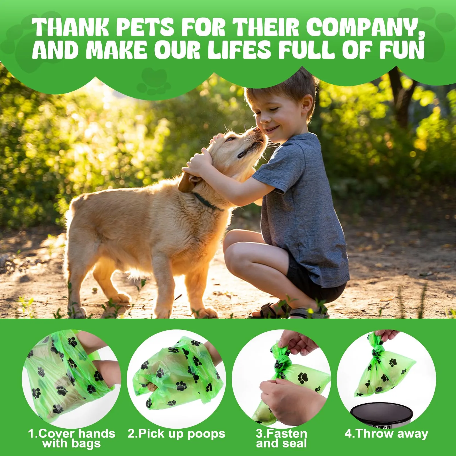 630 Pezzi Sacchetti Cane Cacca, Biodegradabili Prova di Perdite Sacchetti Cacca Cane, Profumo di Lavanda Sacchetti per Cani, 22.5 x 30 CM (42 Rotoli, 15 per Rotolo) - immagine 7