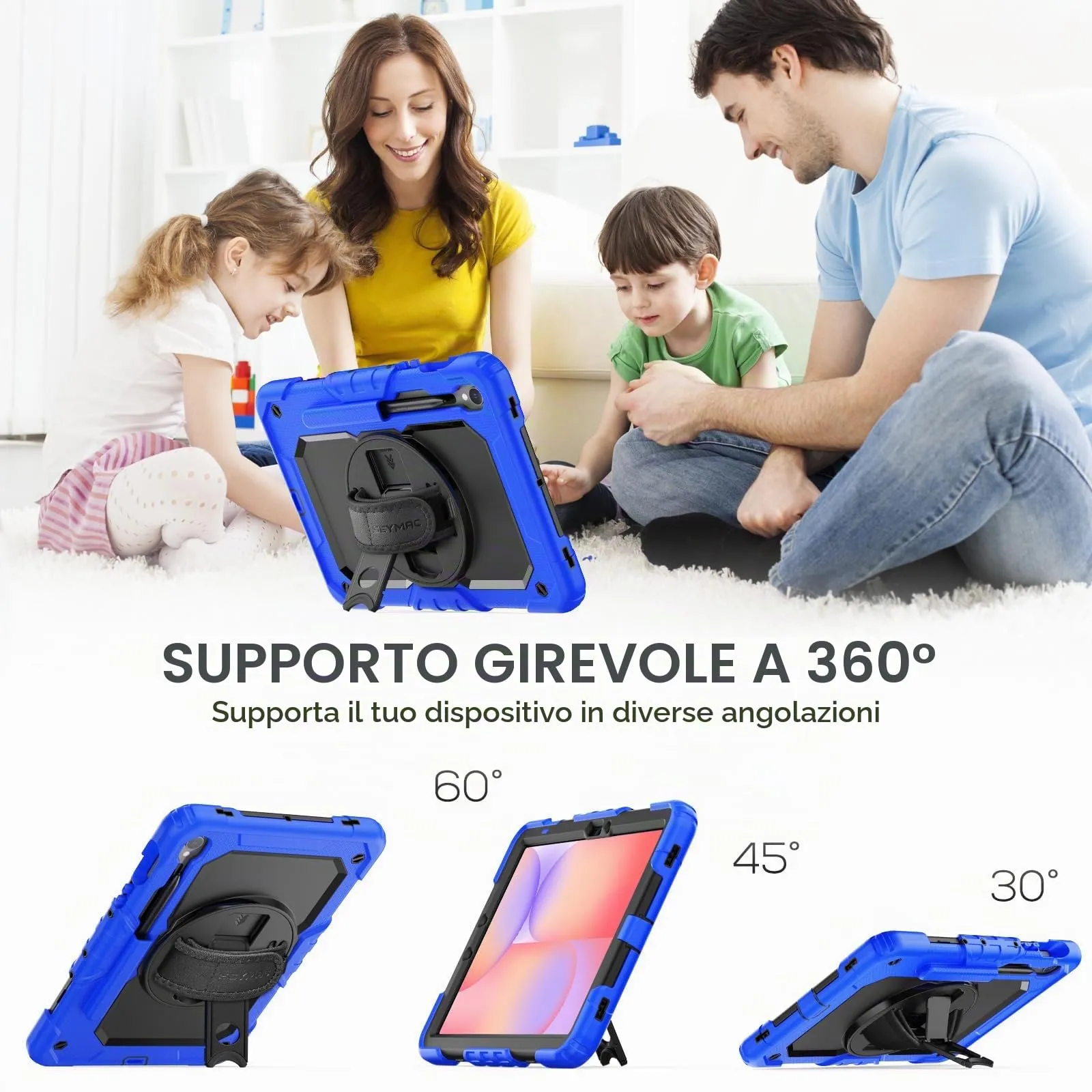 SEYMAC Cover per Samsung Galaxy Tab S10 Lite/S10 FE/S9 FE 10,9"/S9, Blu - immagine 2