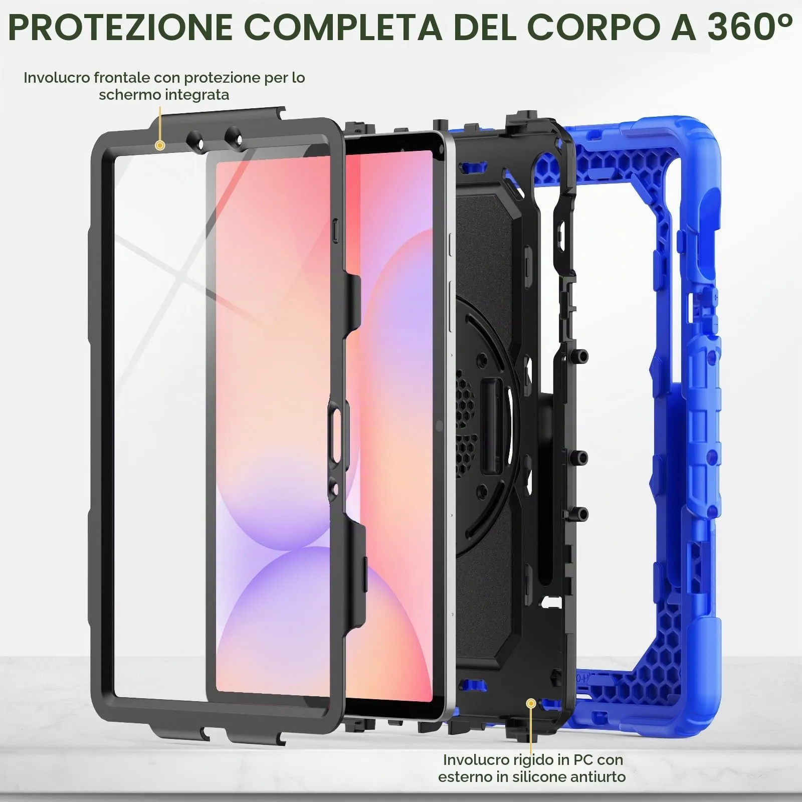 SEYMAC Cover per Samsung Galaxy Tab S10 Lite/S10 FE/S9 FE 10,9"/S9, Blu - immagine 5