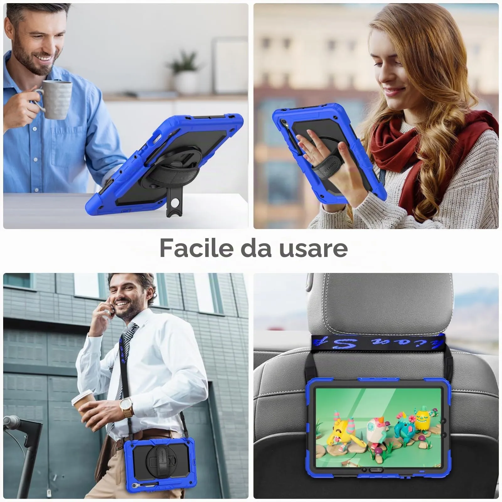 SEYMAC Cover per Samsung Galaxy Tab S10 Lite/S10 FE/S9 FE 10,9"/S9, Blu - immagine 7