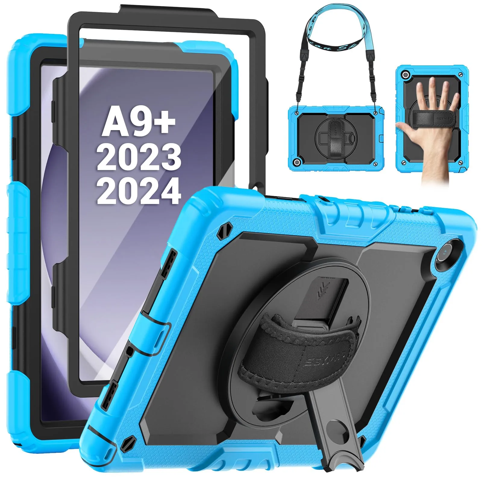 SEYMAC Cover per Samsung Galaxy Tab A9 Plus - 11 Pollici 2023, Azzurro - immagine 1