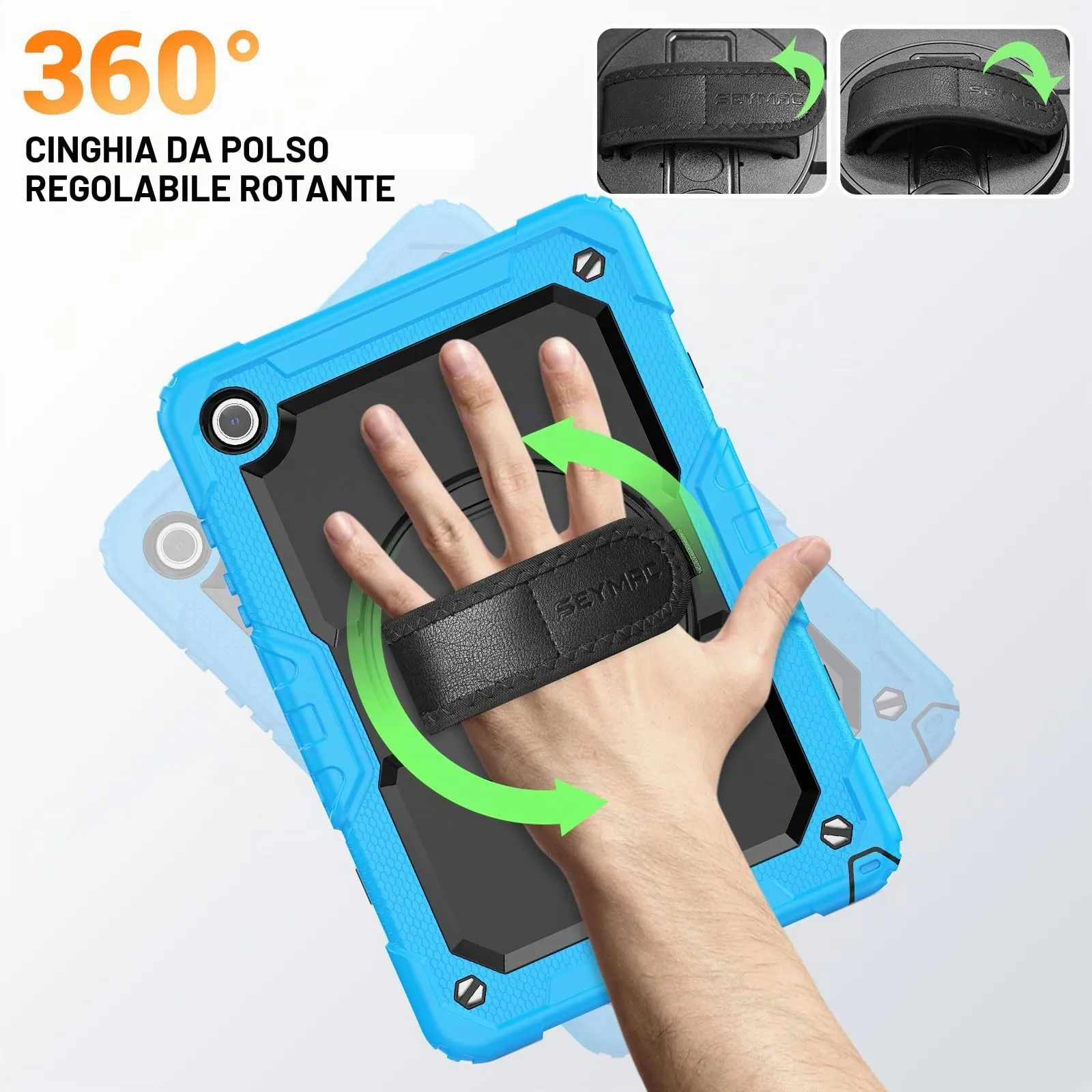 SEYMAC Cover per Samsung Galaxy Tab A9 Plus - 11 Pollici 2023, Azzurro - immagine 3