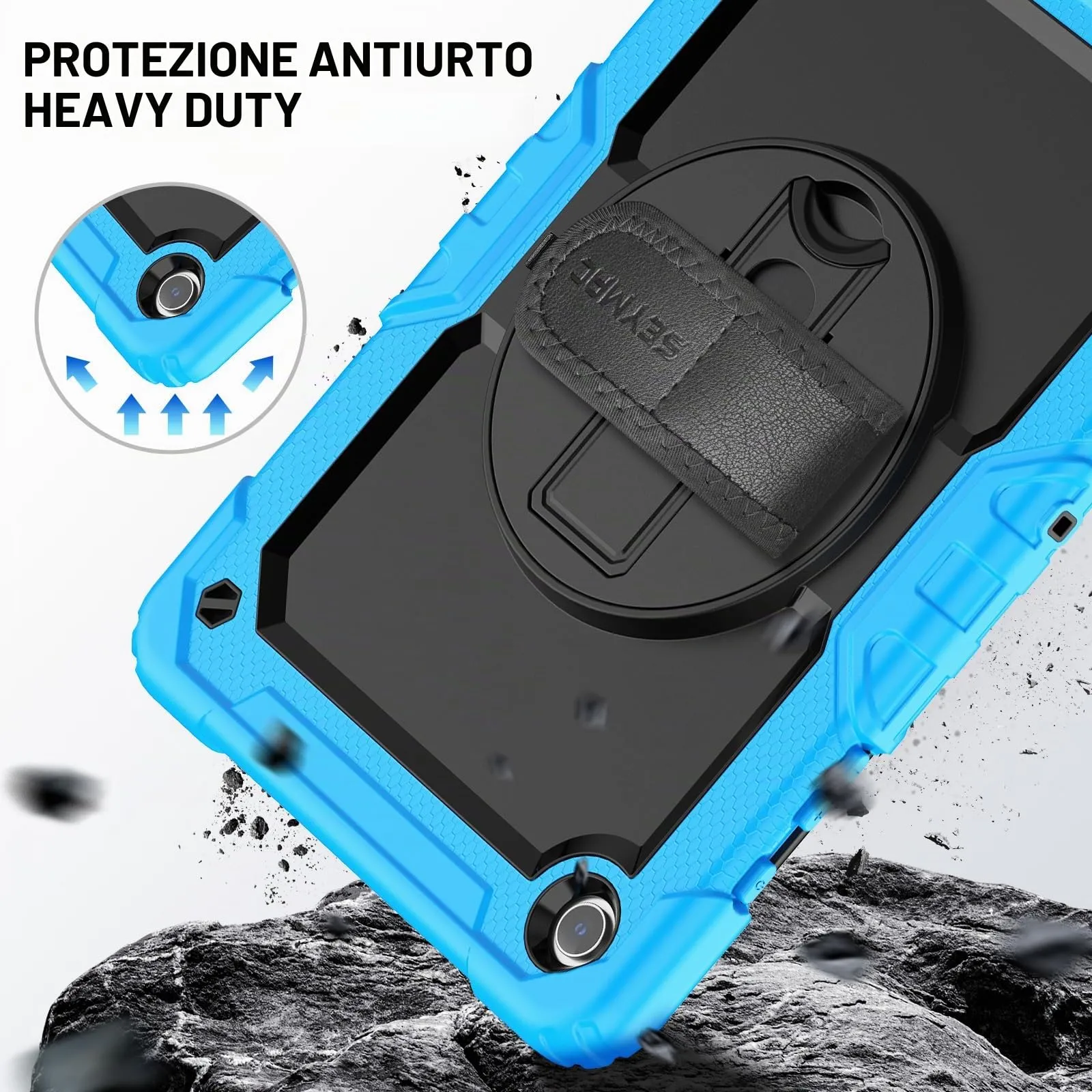 SEYMAC Cover per Samsung Galaxy Tab A9 Plus - 11 Pollici 2023, Azzurro - immagine 6
