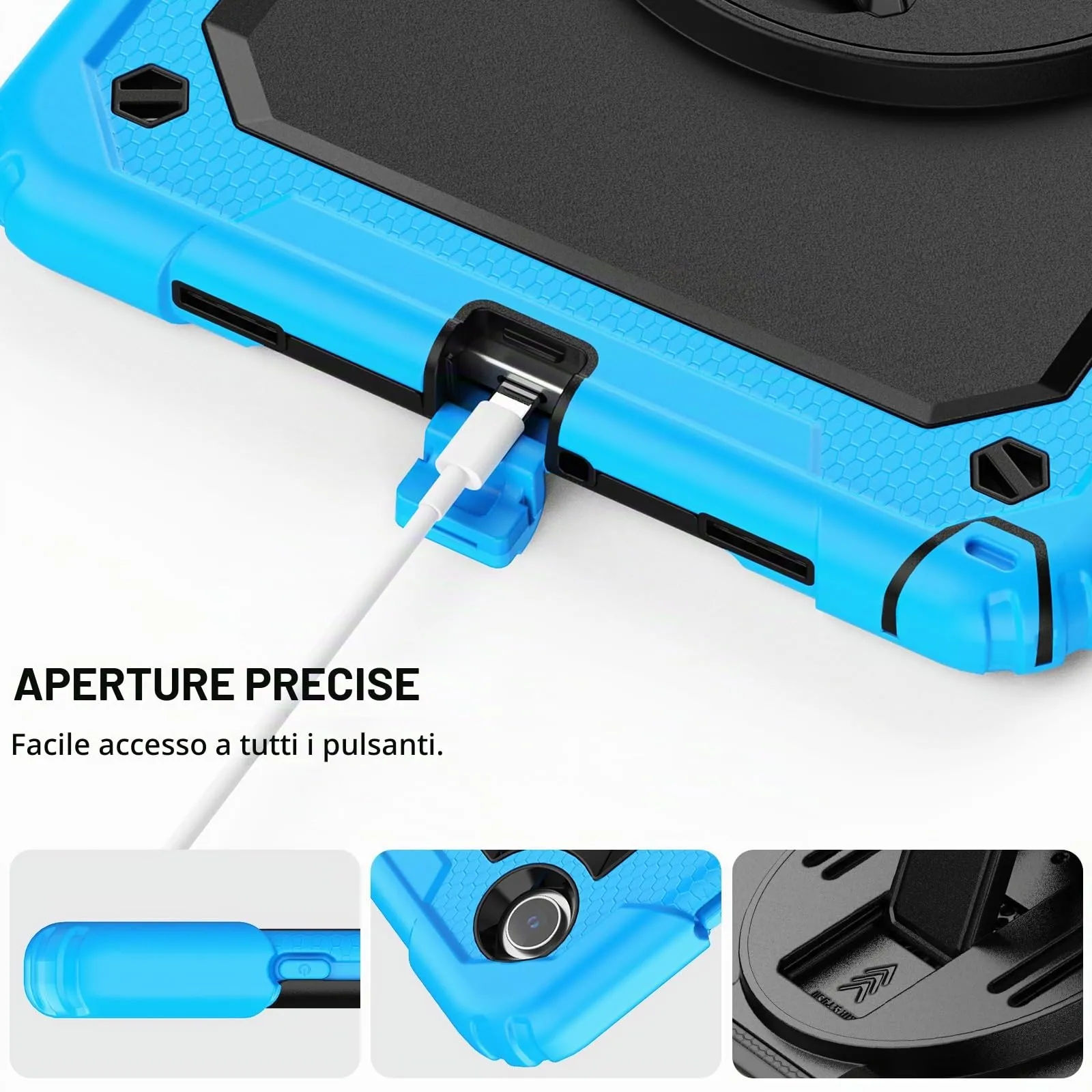 SEYMAC Cover per Samsung Galaxy Tab A9 Plus - 11 Pollici 2023, Azzurro - immagine 8