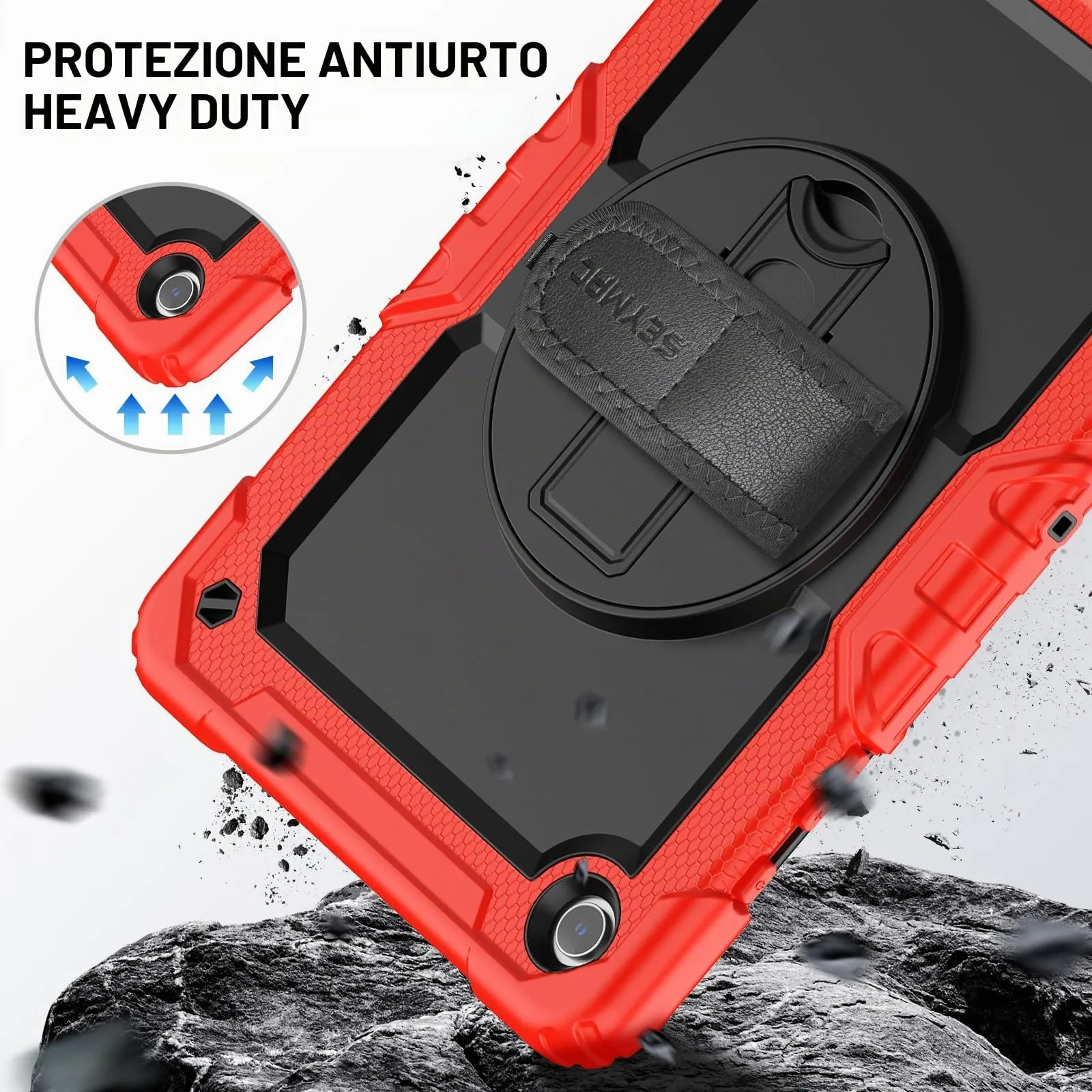 SEYMAC Cover per Samsung Galaxy Tab A9+ / A9 Plus - 11 Pollici 2023, Rosso - immagine 6