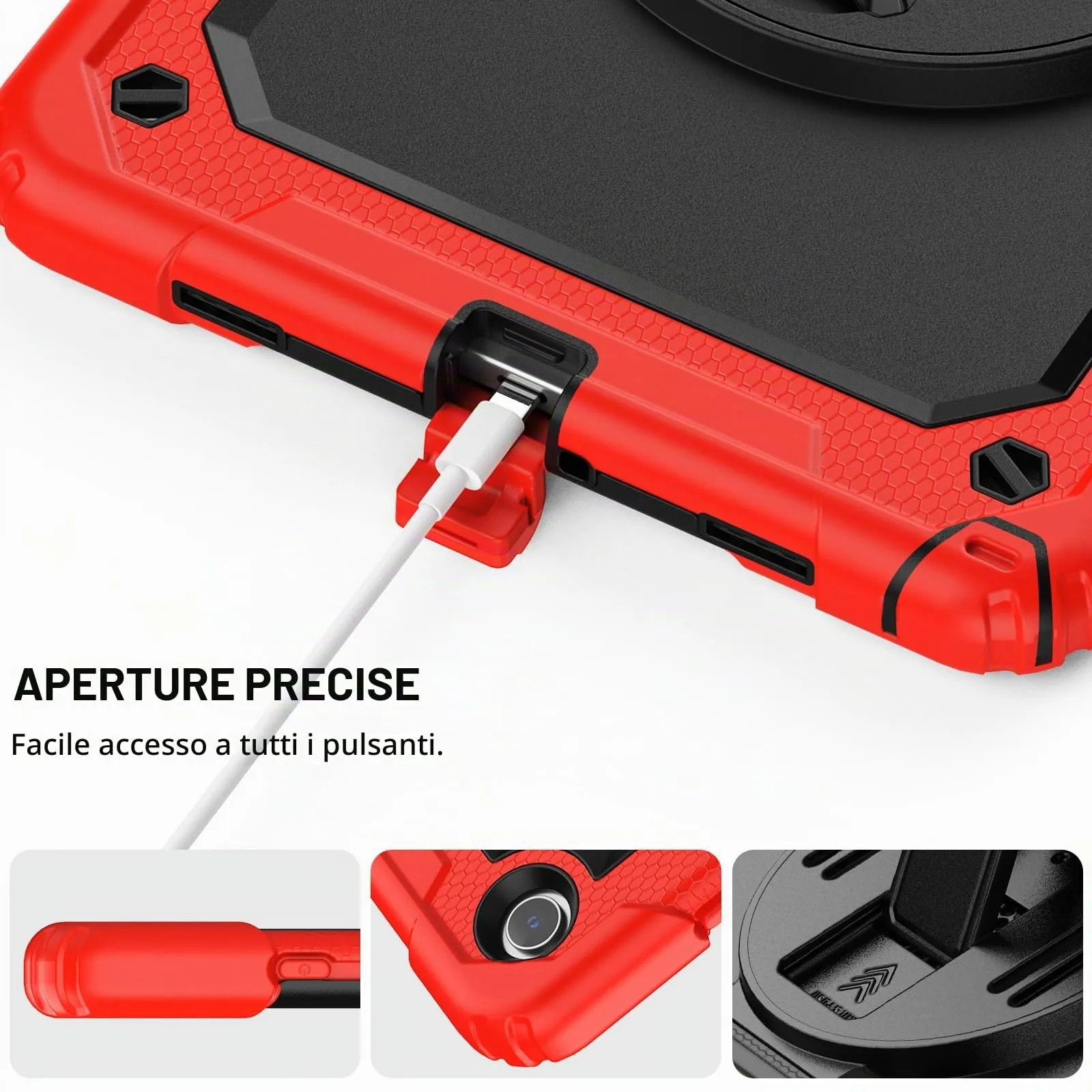 SEYMAC Cover per Samsung Galaxy Tab A9+ / A9 Plus - 11 Pollici 2023, Rosso - immagine 8