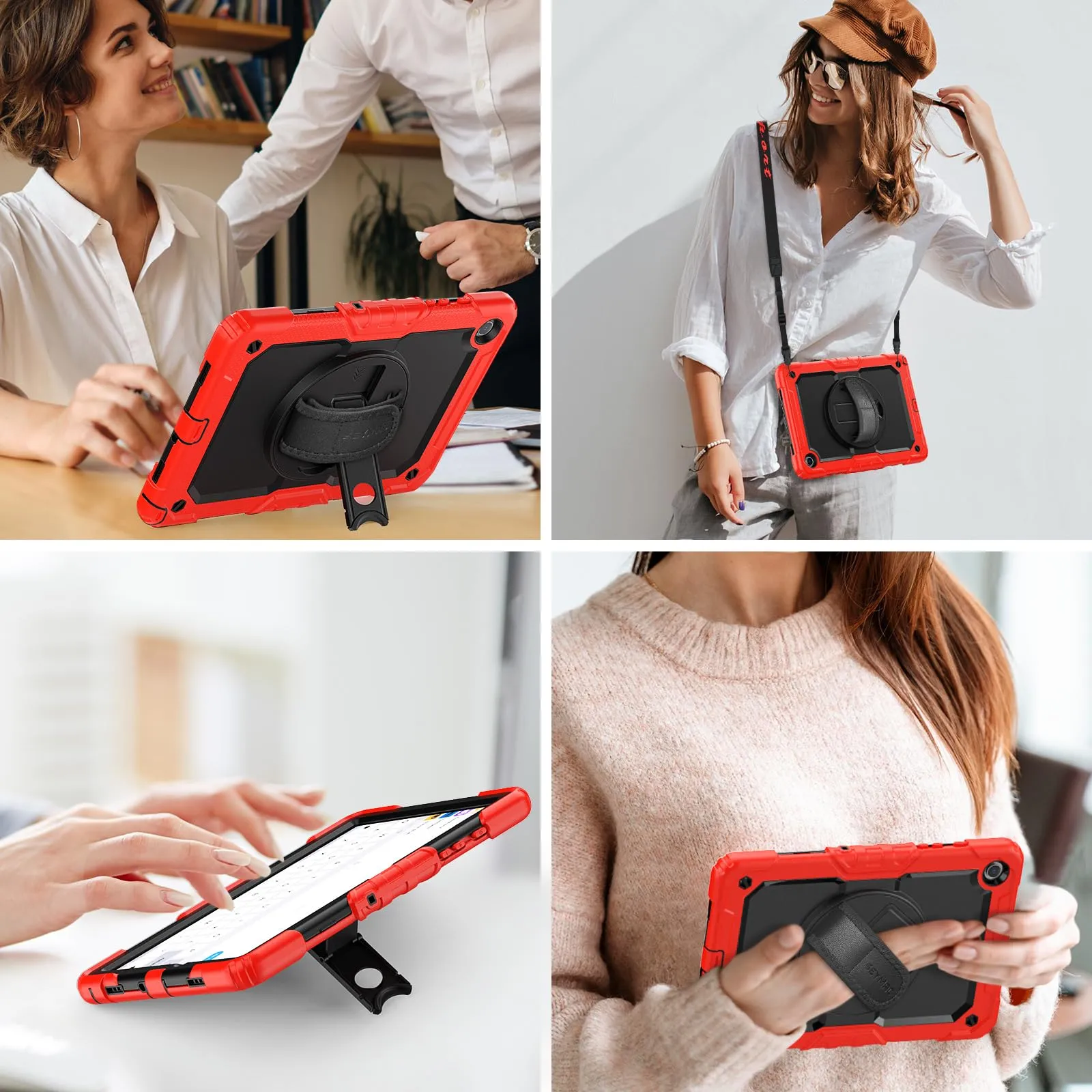 SEYMAC Cover per Samsung Galaxy Tab A9+ / A9 Plus - 11 Pollici 2023, Rosso - immagine 9