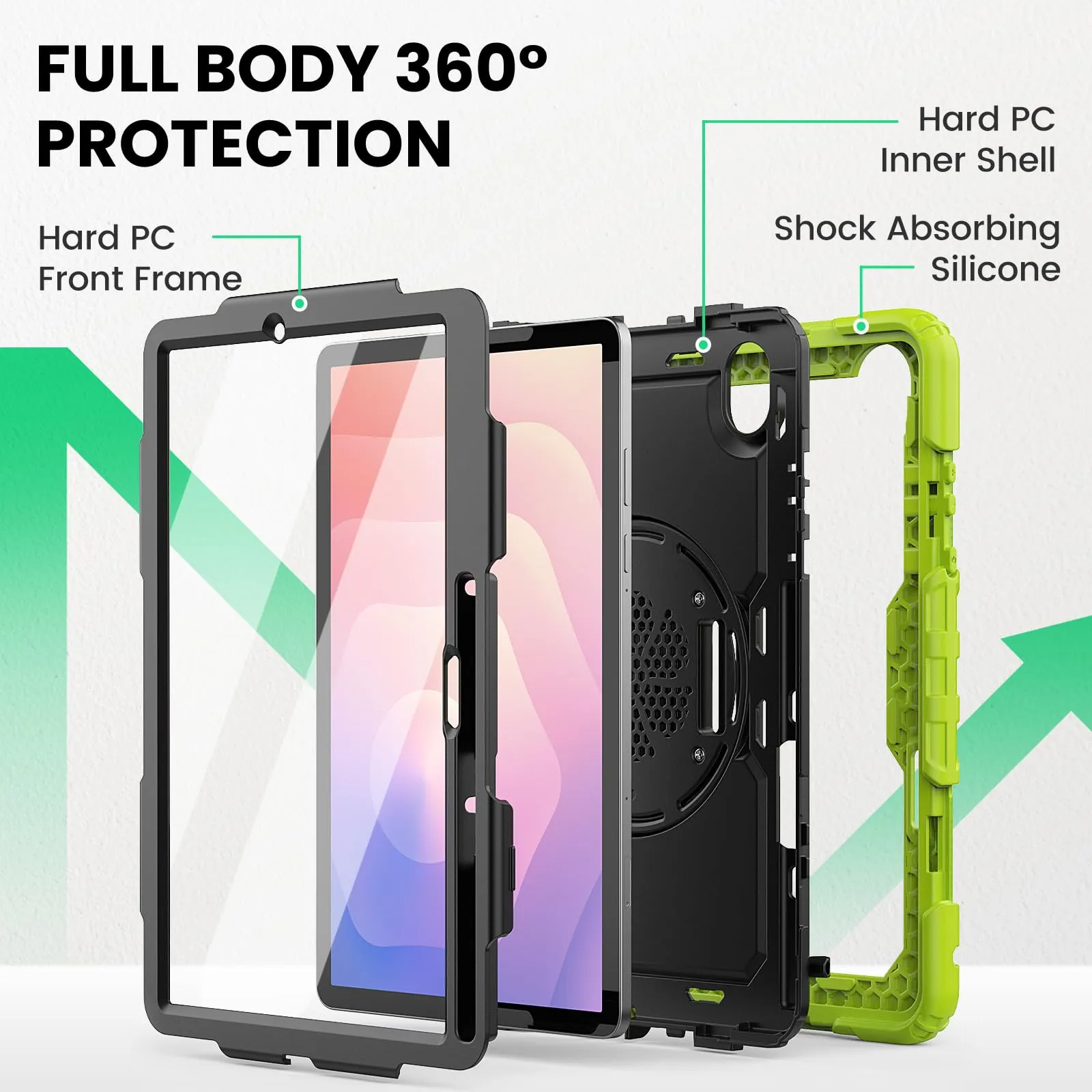 SEYMAC Cover per Samsung Galaxy Tab S11-11 Pollici 2025, Verde - immagine 5
