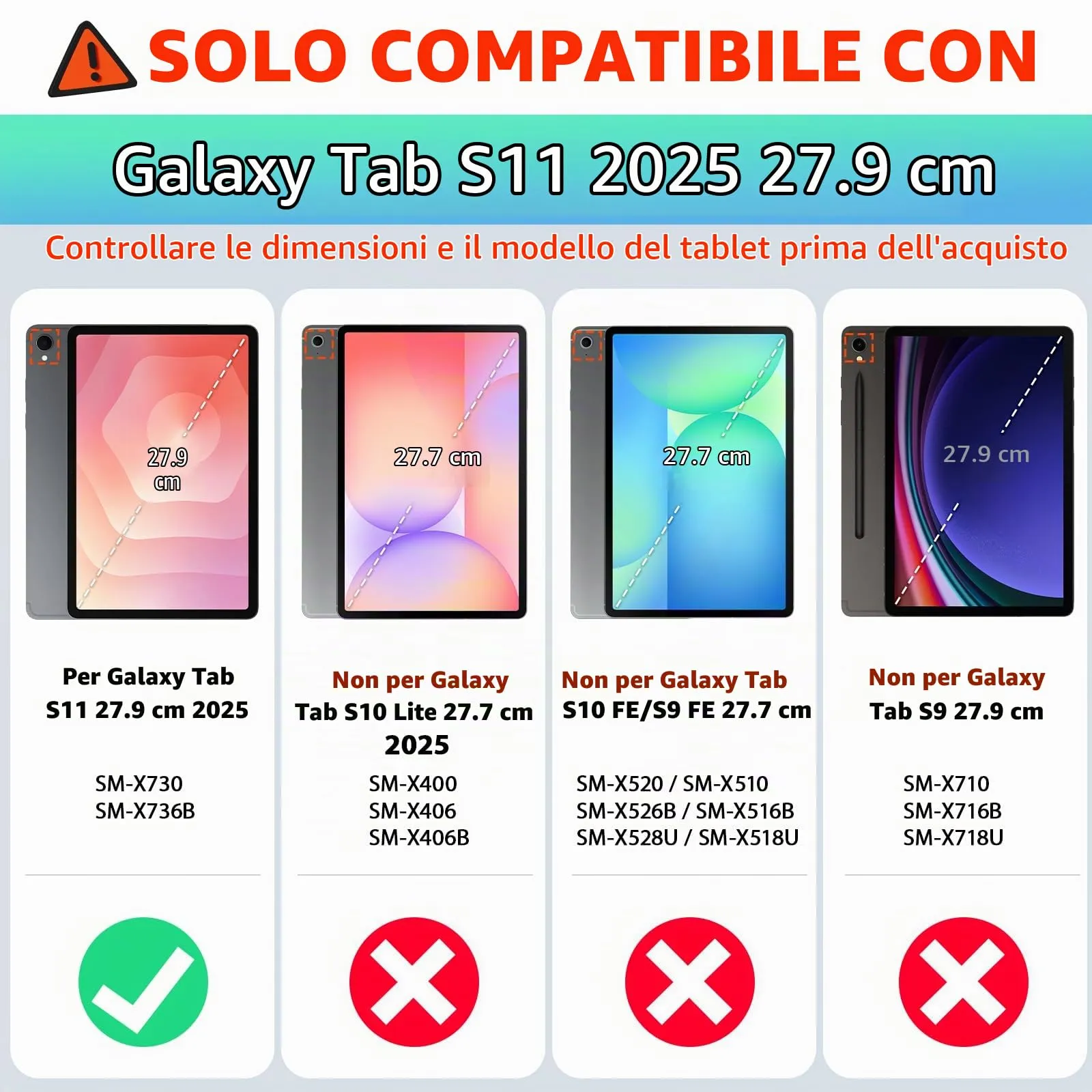 SEYMAC Cover per Samsung Galaxy Tab S11-11 Pollici 2025, Nero - immagine 2