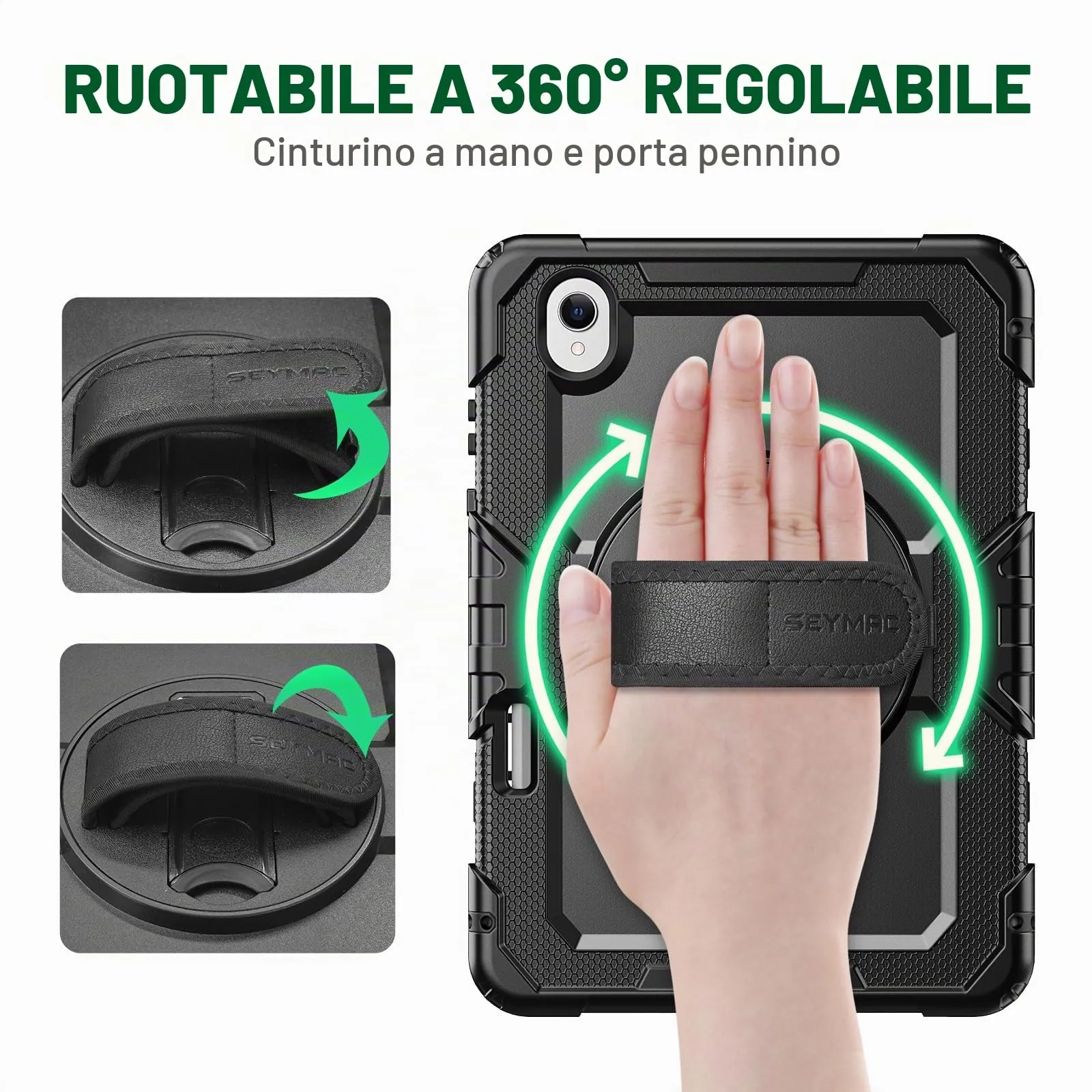 SEYMAC Cover per Samsung Galaxy Tab S11-11 Pollici 2025, Nero - immagine 3