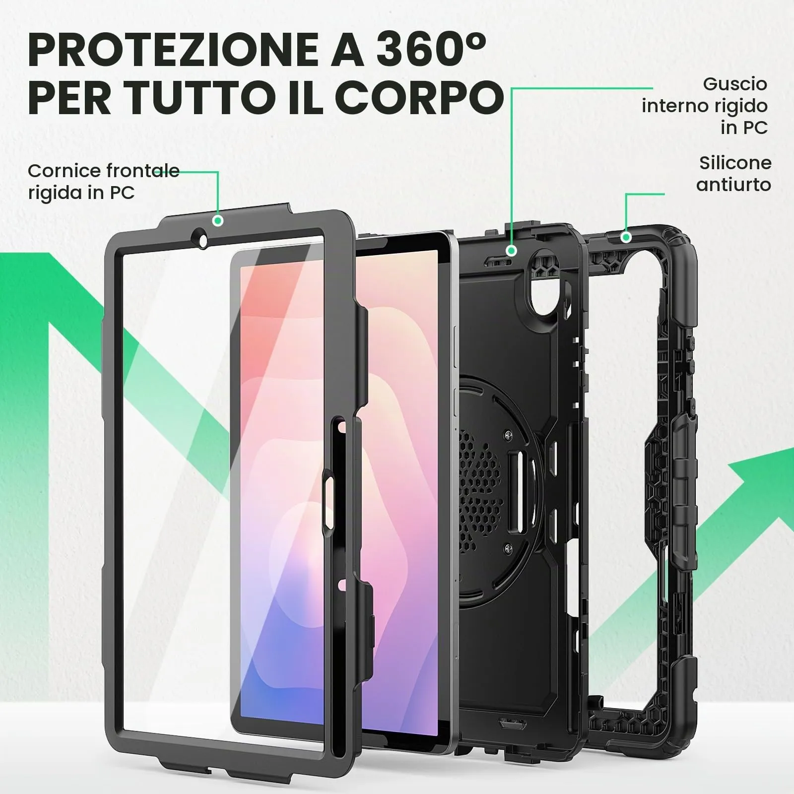 SEYMAC Cover per Samsung Galaxy Tab S11-11 Pollici 2025, Nero - immagine 5
