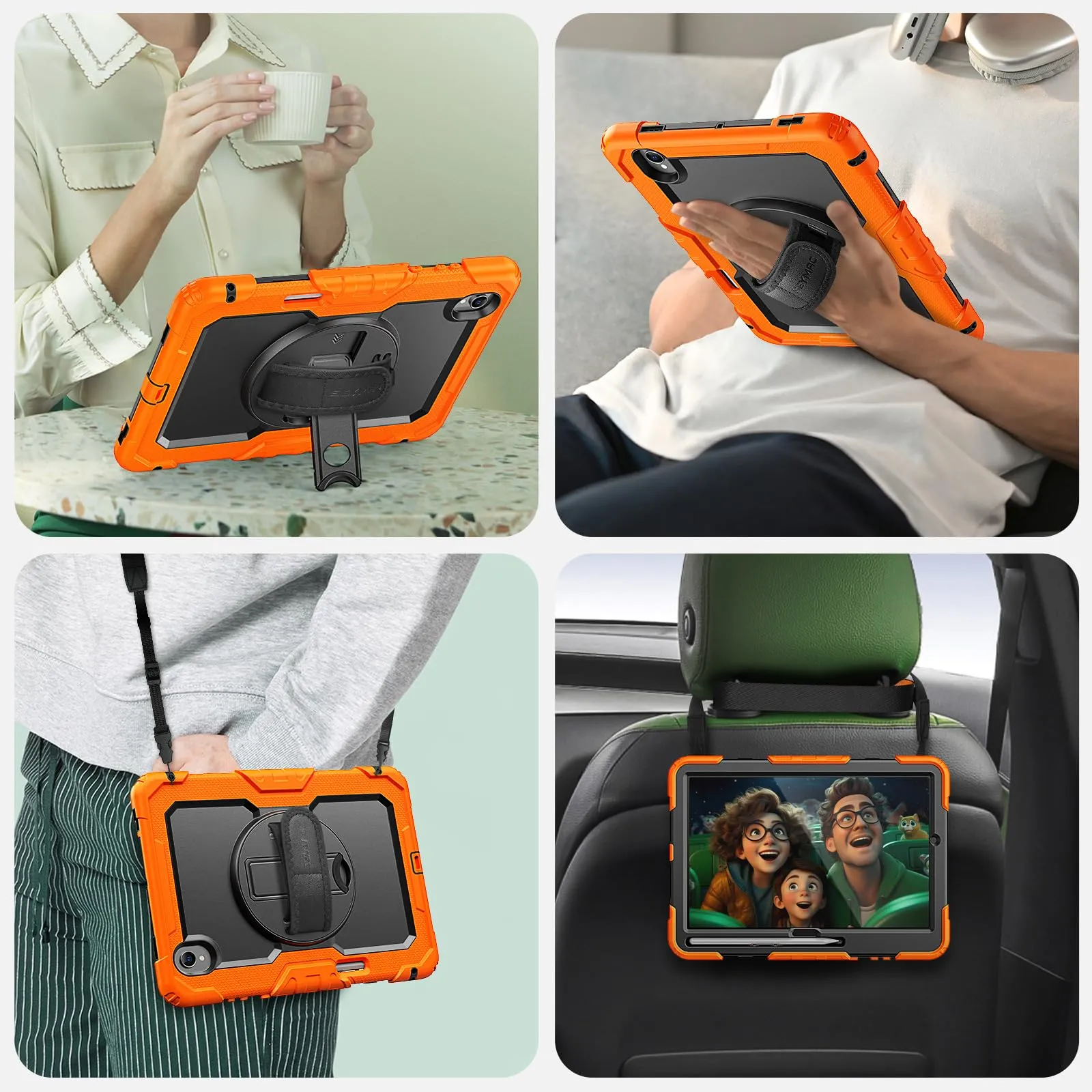 SEYMAC Cover per Samsung Galaxy Tab S11-11 Pollici 2025, Arancione - immagine 6