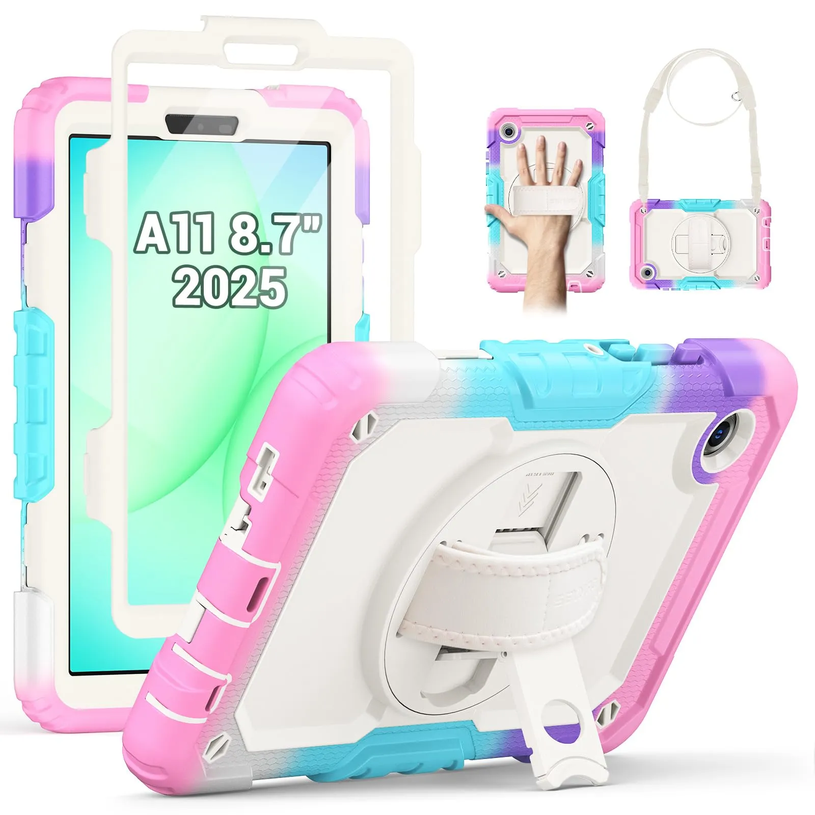 SEYMAC Cover per Samsung Galaxy Tab A11/A9-8,7 Pollici 2025/2023, Rosa - immagine 1