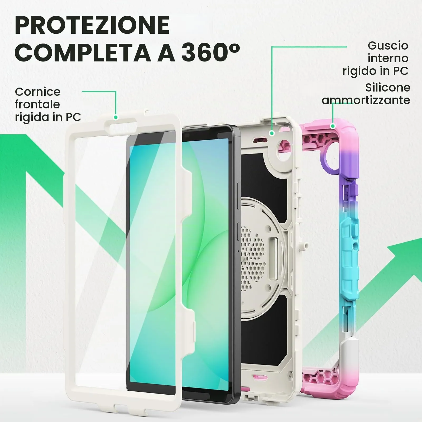 SEYMAC Cover per Samsung Galaxy Tab A11/A9-8,7 Pollici 2025/2023, Rosa - immagine 3