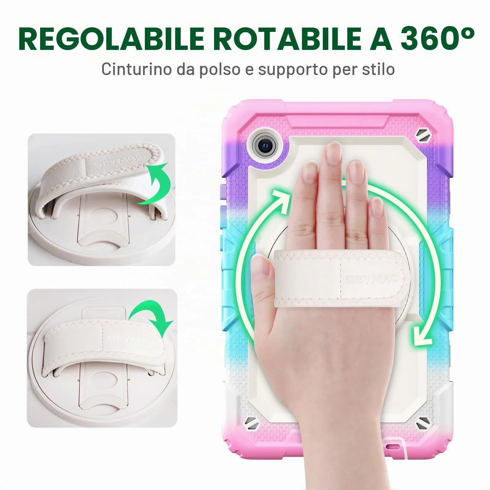 SEYMAC Cover per Samsung Galaxy Tab A11/A9-8,7 Pollici 2025/2023, Rosa - immagine 4
