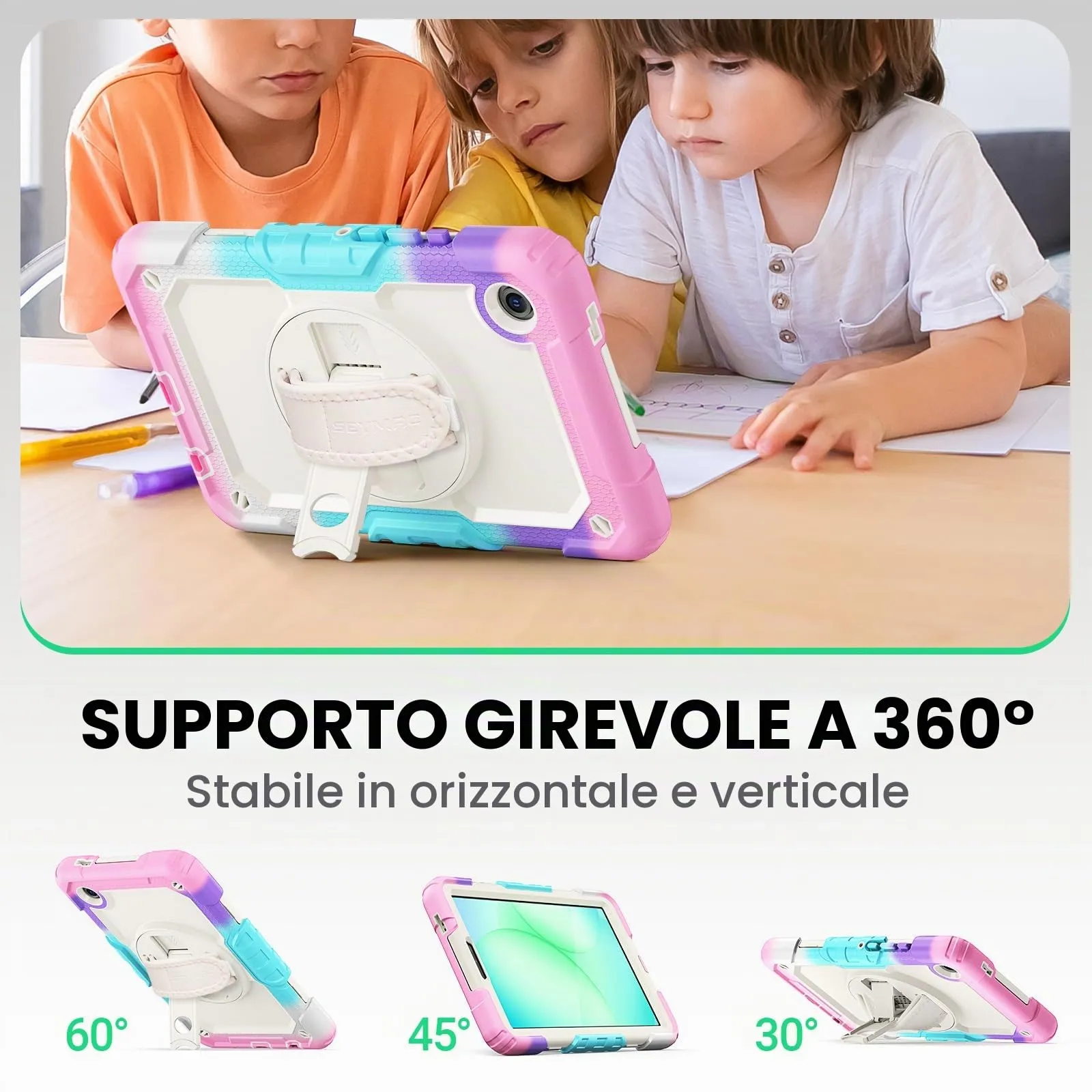 SEYMAC Cover per Samsung Galaxy Tab A11/A9-8,7 Pollici 2025/2023, Rosa - immagine 5