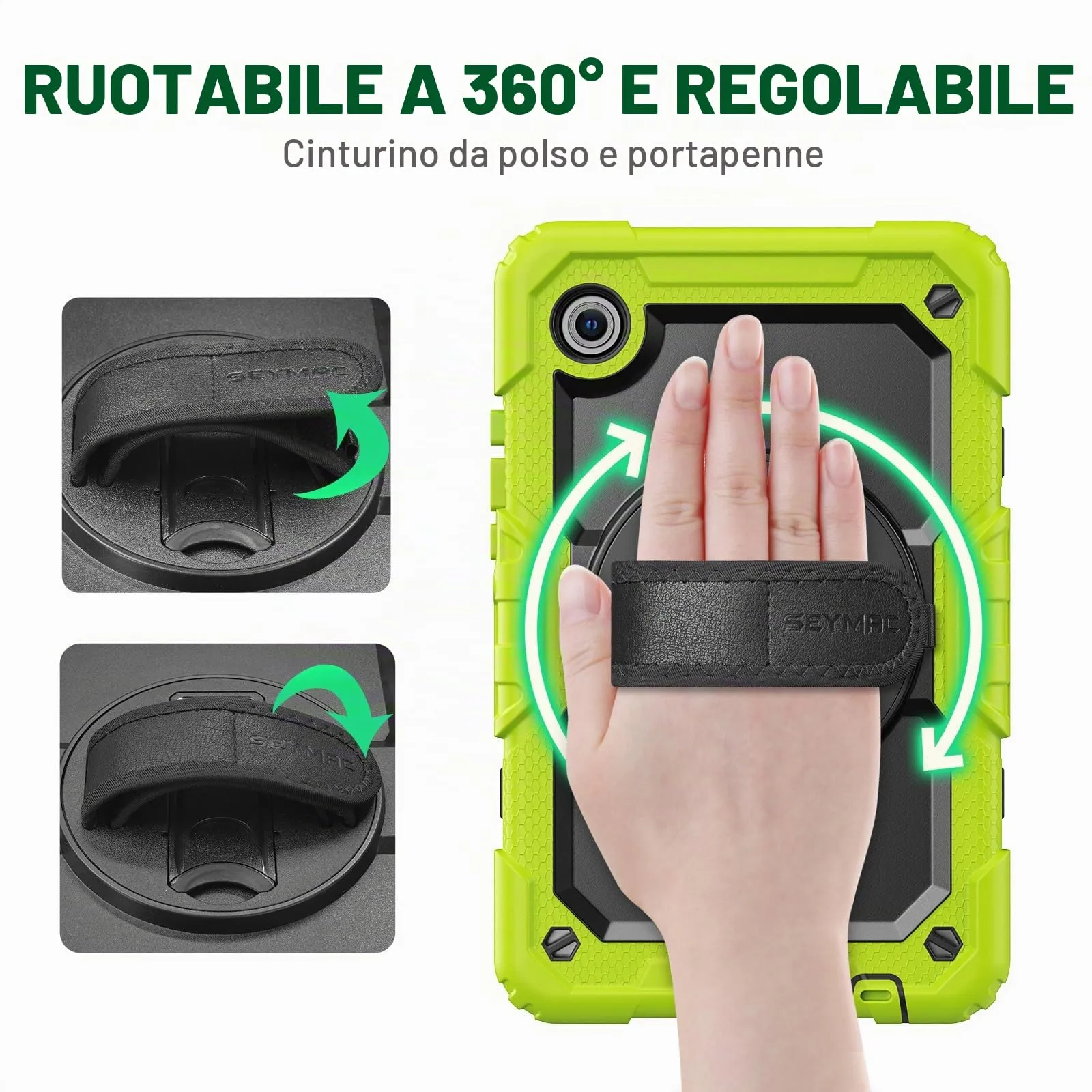 SEYMAC Cover per Samsung Galaxy Tab A11/A9-8,7 Pollici 2025/2023, Verde - immagine 4