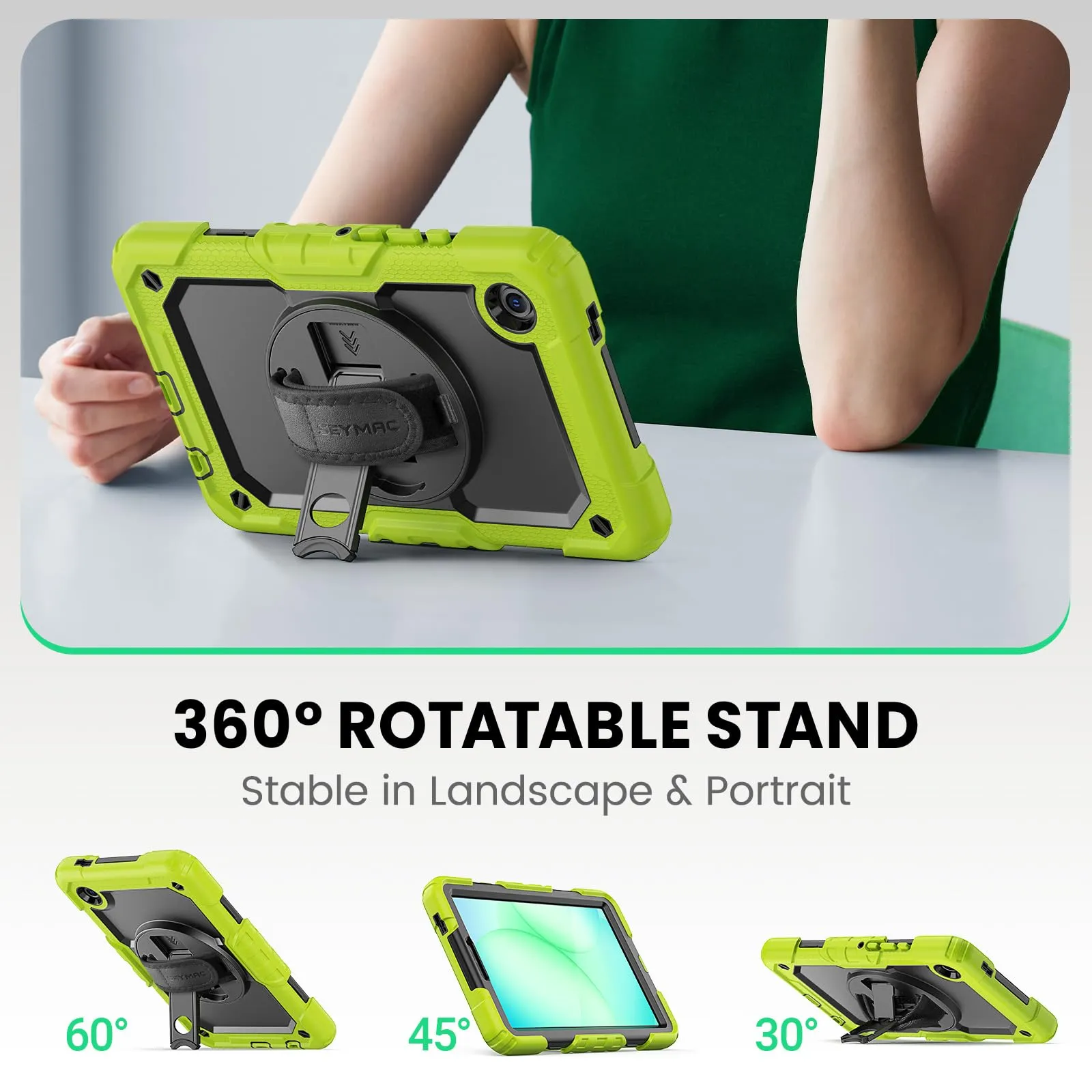 SEYMAC Cover per Samsung Galaxy Tab A11/A9-8,7 Pollici 2025/2023, Verde - immagine 5
