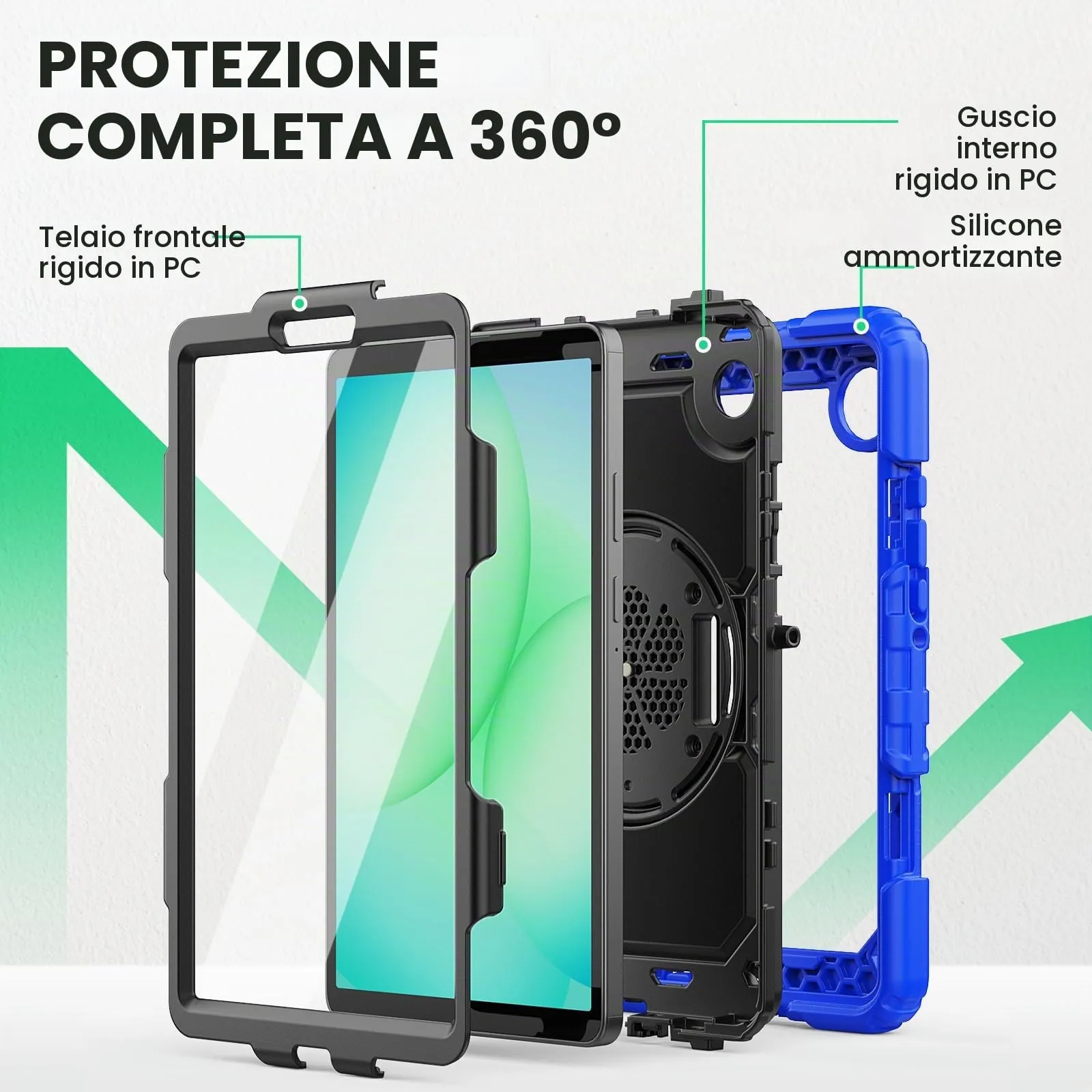 SEYMAC Cover per Samsung Galaxy Tab A11/A9-8,7 Pollici 2025/2023, Blu - immagine 3