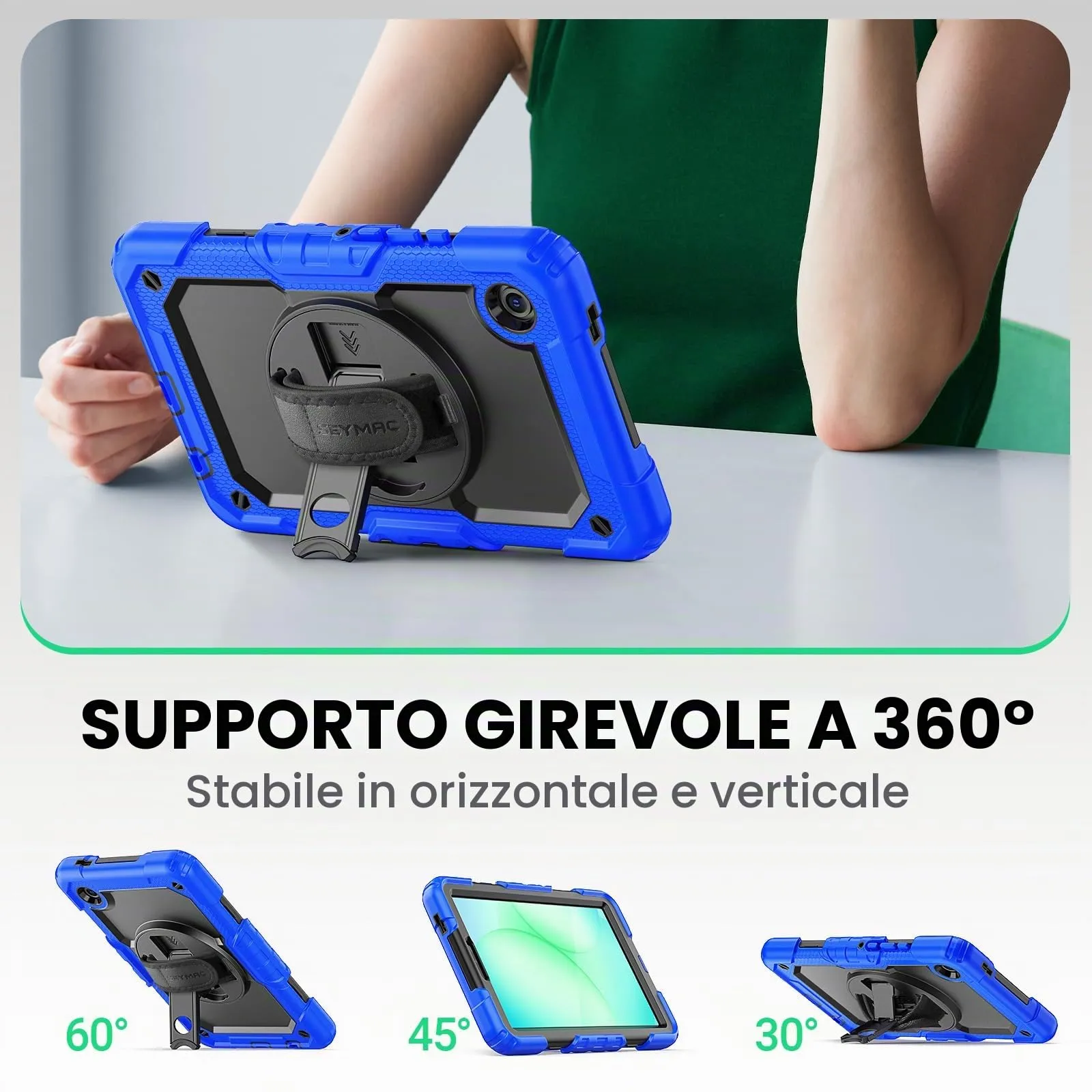 SEYMAC Cover per Samsung Galaxy Tab A11/A9-8,7 Pollici 2025/2023, Blu - immagine 5