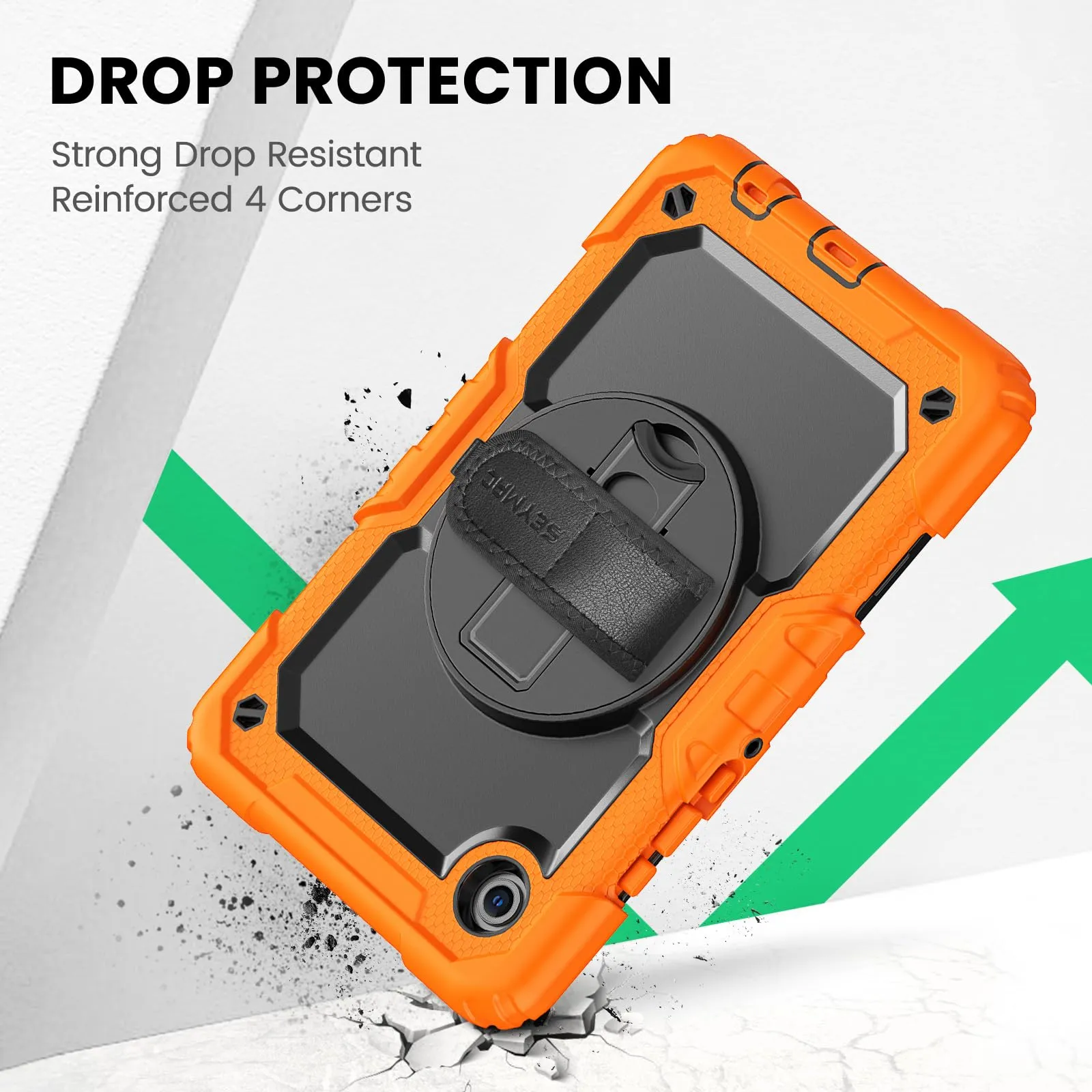 SEYMAC Cover per Samsung Galaxy Tab A11/A9 8,7 Pollici 2025/2023, Arancione - immagine 6