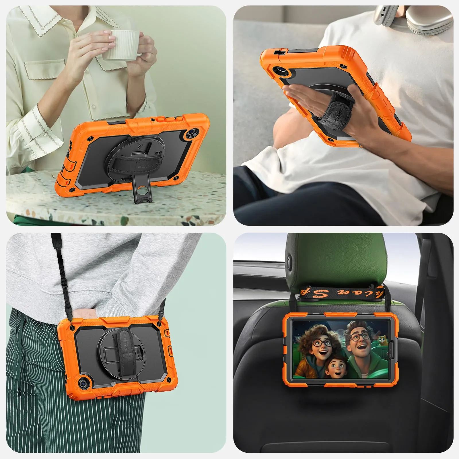 SEYMAC Cover per Samsung Galaxy Tab A11/A9 8,7 Pollici 2025/2023, Arancione - immagine 7