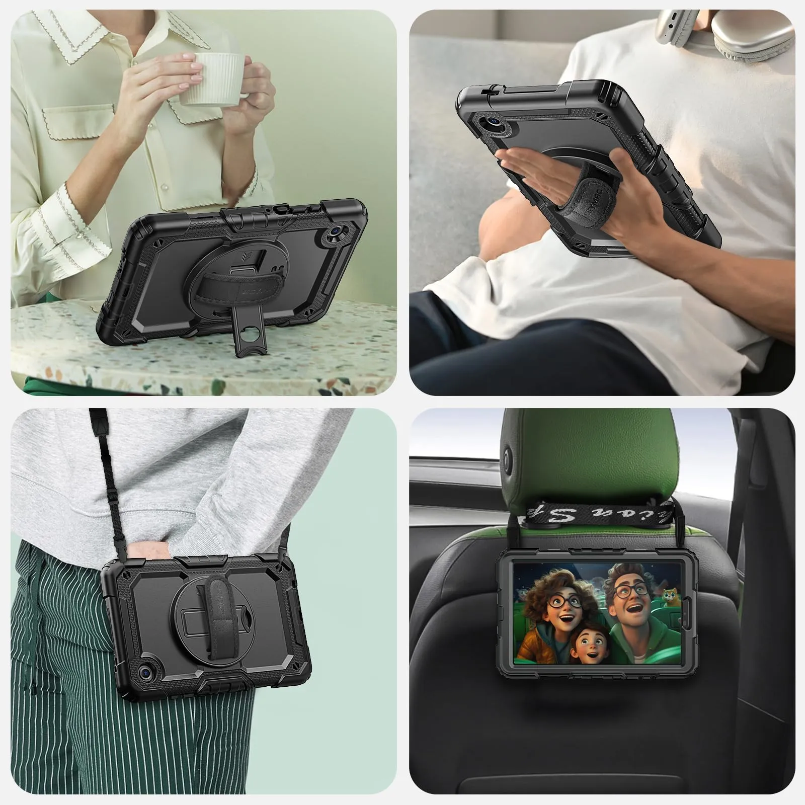 SEYMAC Cover per Samsung Galaxy Tab A11/A9-8,7 Pollici 2025/2023, Nero - immagine 7