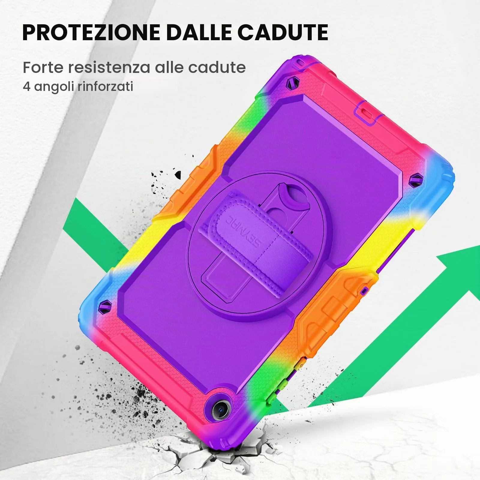 SEYMAC Cover per Samsung Galaxy Tab A11 Plus - 11 Pollici, Viola Mimetico - immagine 3