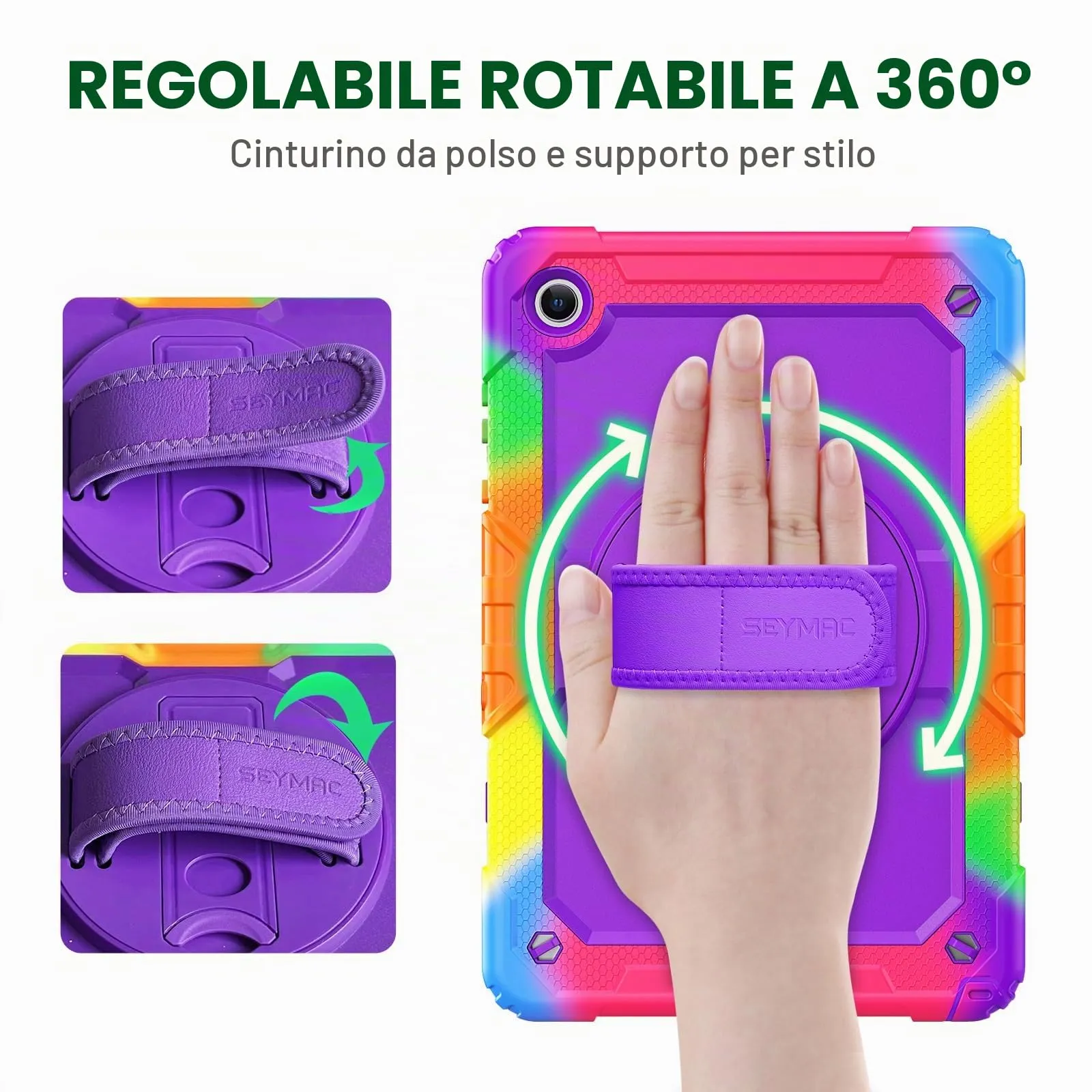 SEYMAC Cover per Samsung Galaxy Tab A11 Plus - 11 Pollici, Viola Mimetico - immagine 4