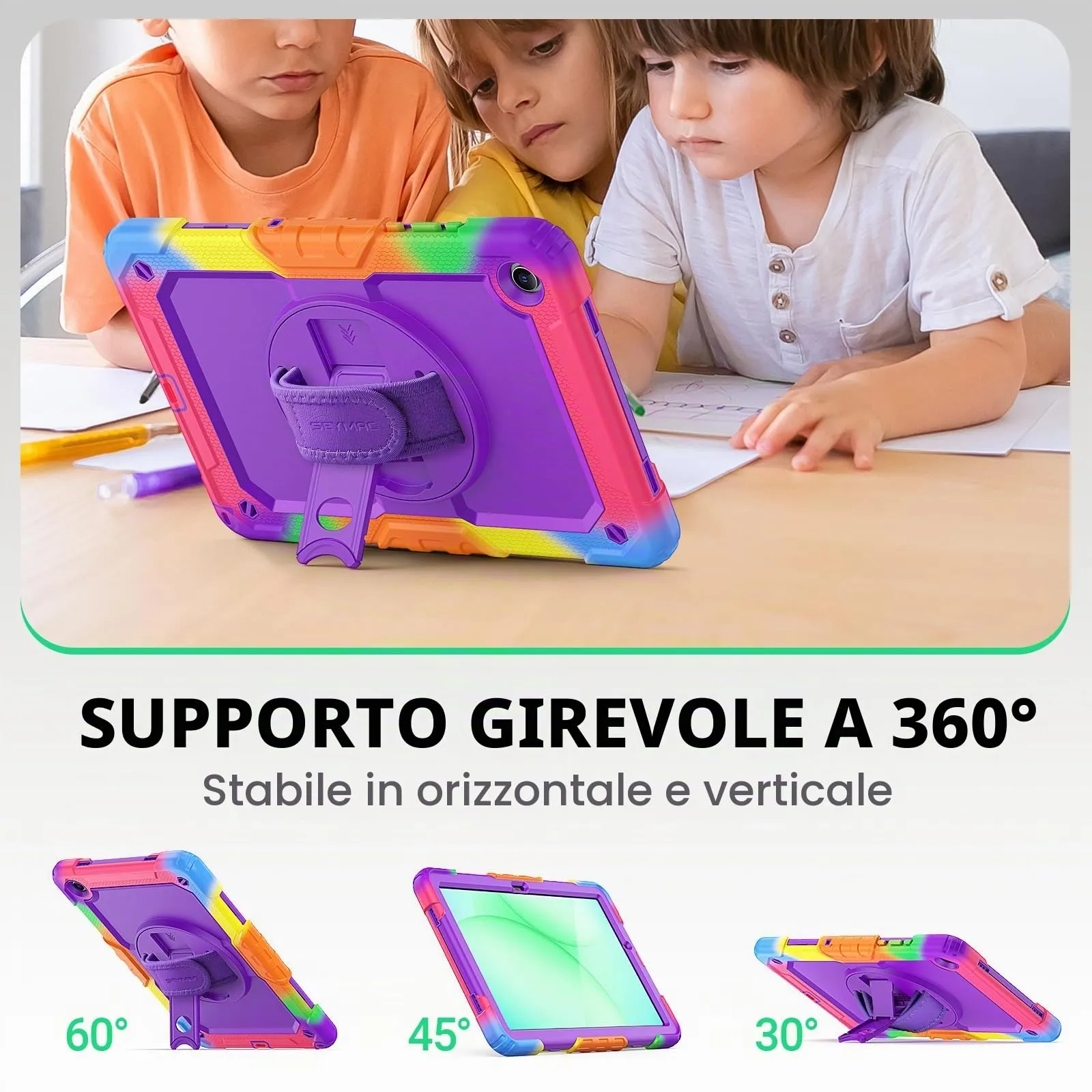 SEYMAC Cover per Samsung Galaxy Tab A11 Plus - 11 Pollici, Viola Mimetico - immagine 5