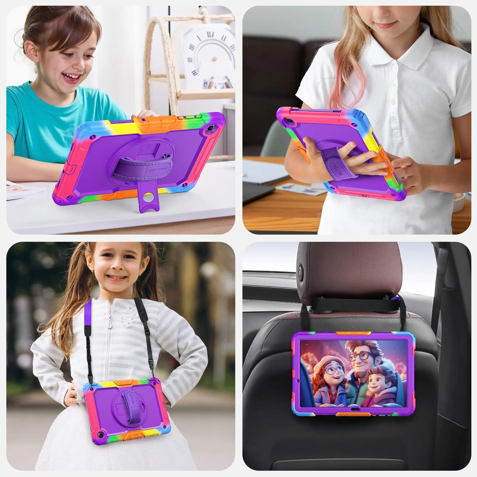 SEYMAC Cover per Samsung Galaxy Tab A11 Plus - 11 Pollici, Viola Mimetico - immagine 7