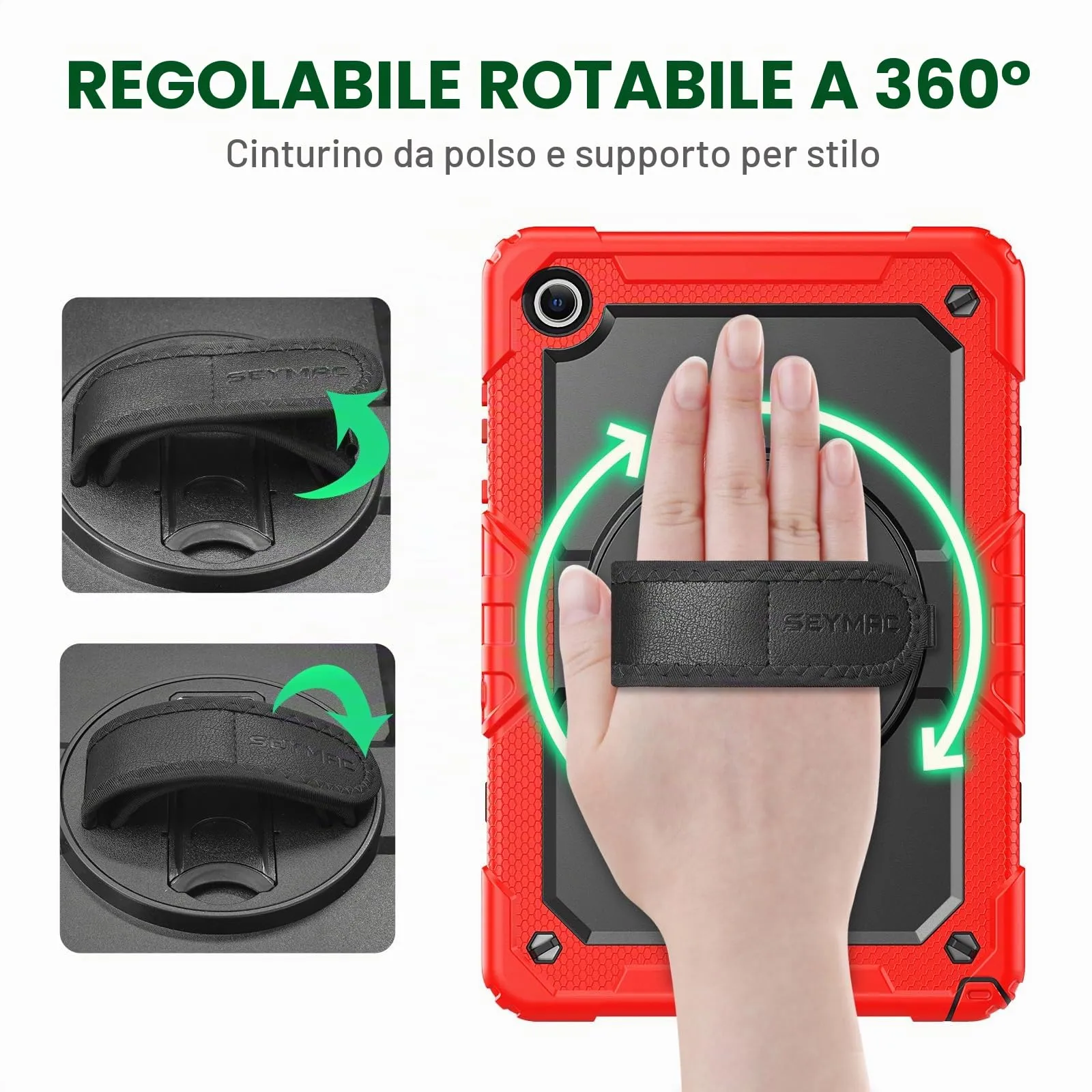 SEYMAC Cover per Samsung Galaxy Tab A11+/A11 Plus - 11 Pollici 2025, Rosso - immagine 3