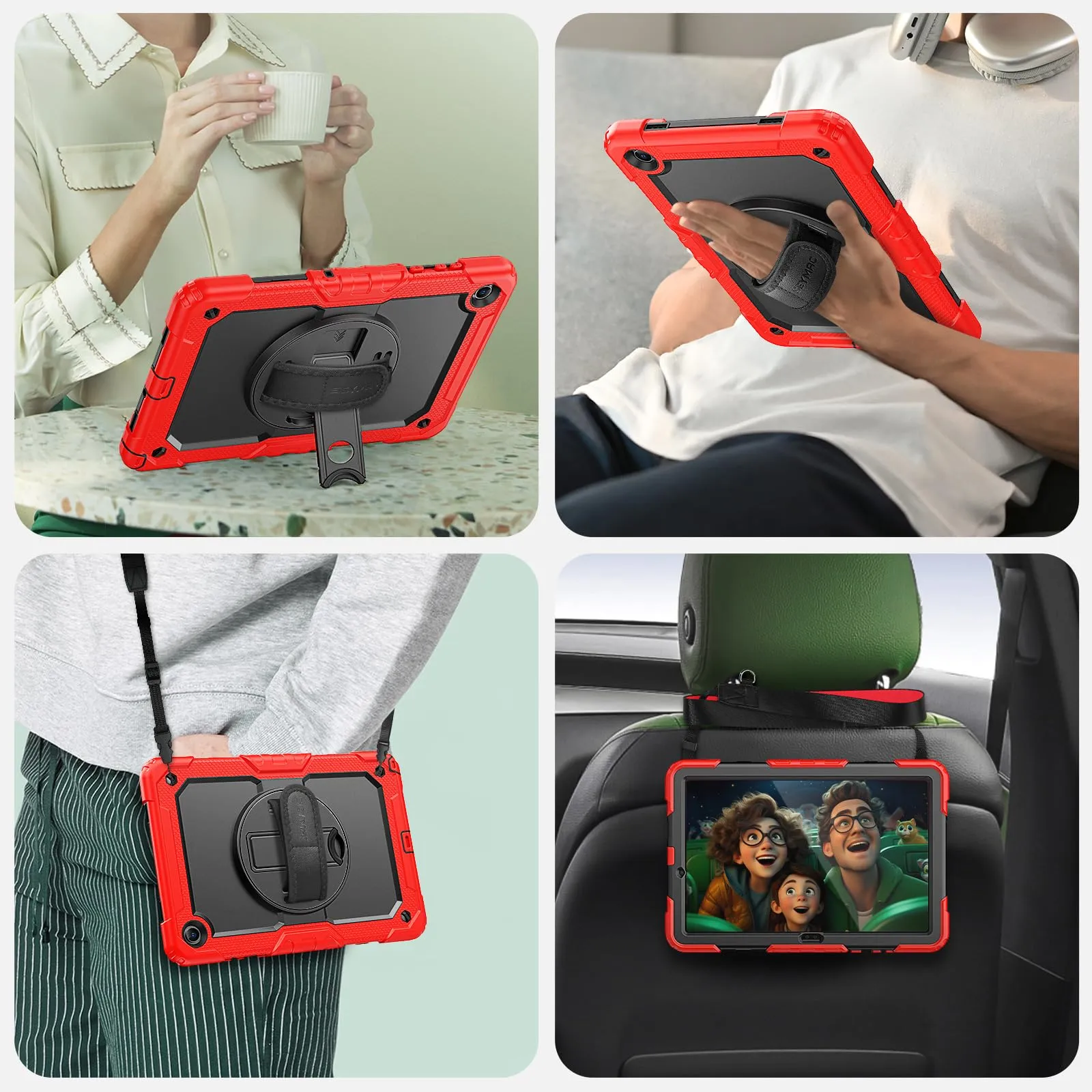 SEYMAC Cover per Samsung Galaxy Tab A11+/A11 Plus - 11 Pollici 2025, Rosso - immagine 7
