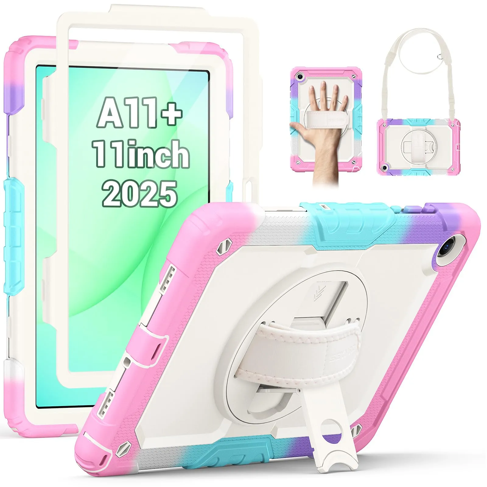 SEYMAC Cover per Samsung Galaxy Tab A11+/A11 Plus - 11 Pollici 2025, Rosa - immagine 1