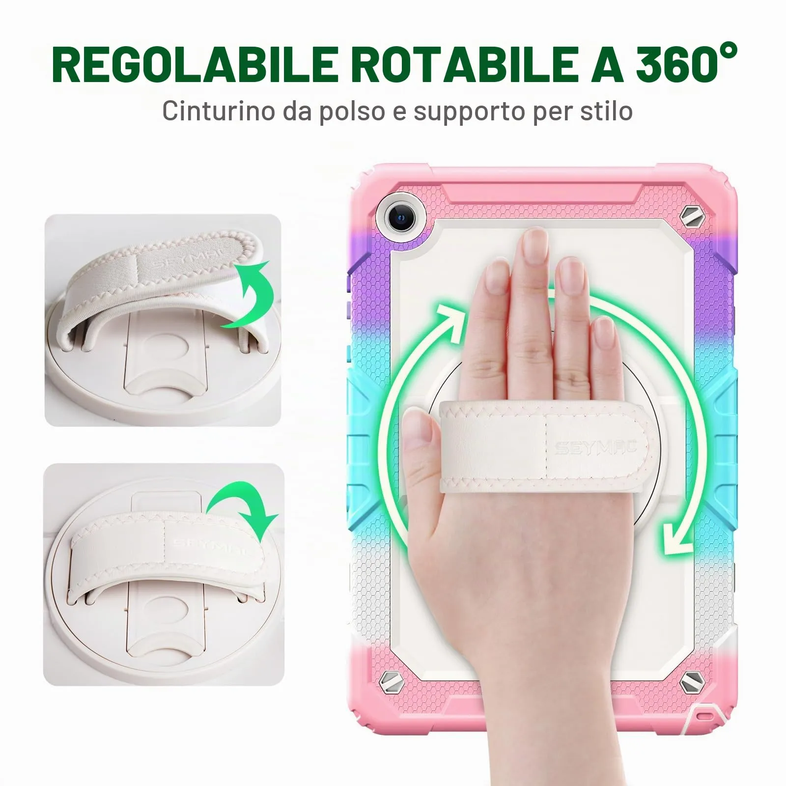 SEYMAC Cover per Samsung Galaxy Tab A11+/A11 Plus - 11 Pollici 2025, Rosa - immagine 4