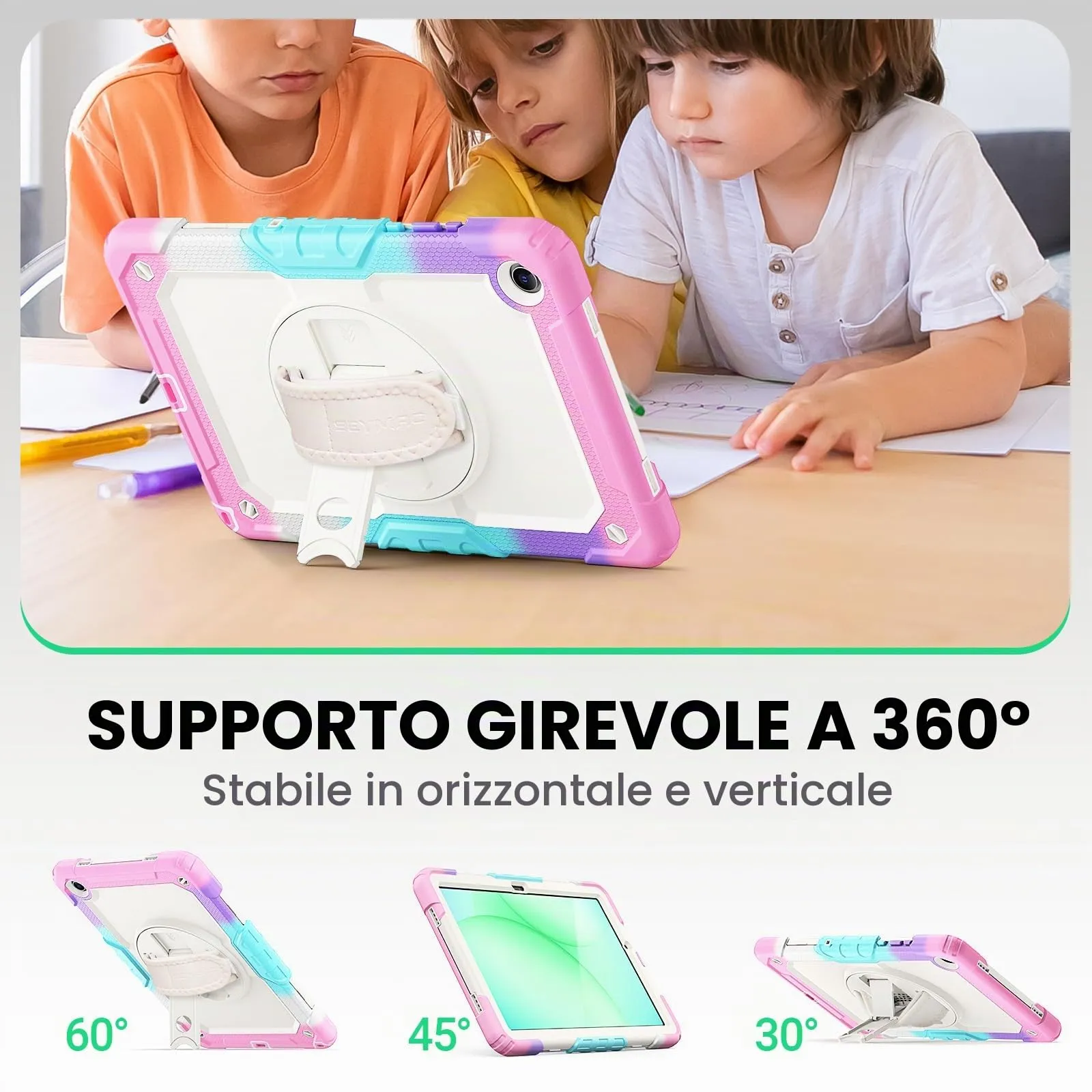 SEYMAC Cover per Samsung Galaxy Tab A11+/A11 Plus - 11 Pollici 2025, Rosa - immagine 5